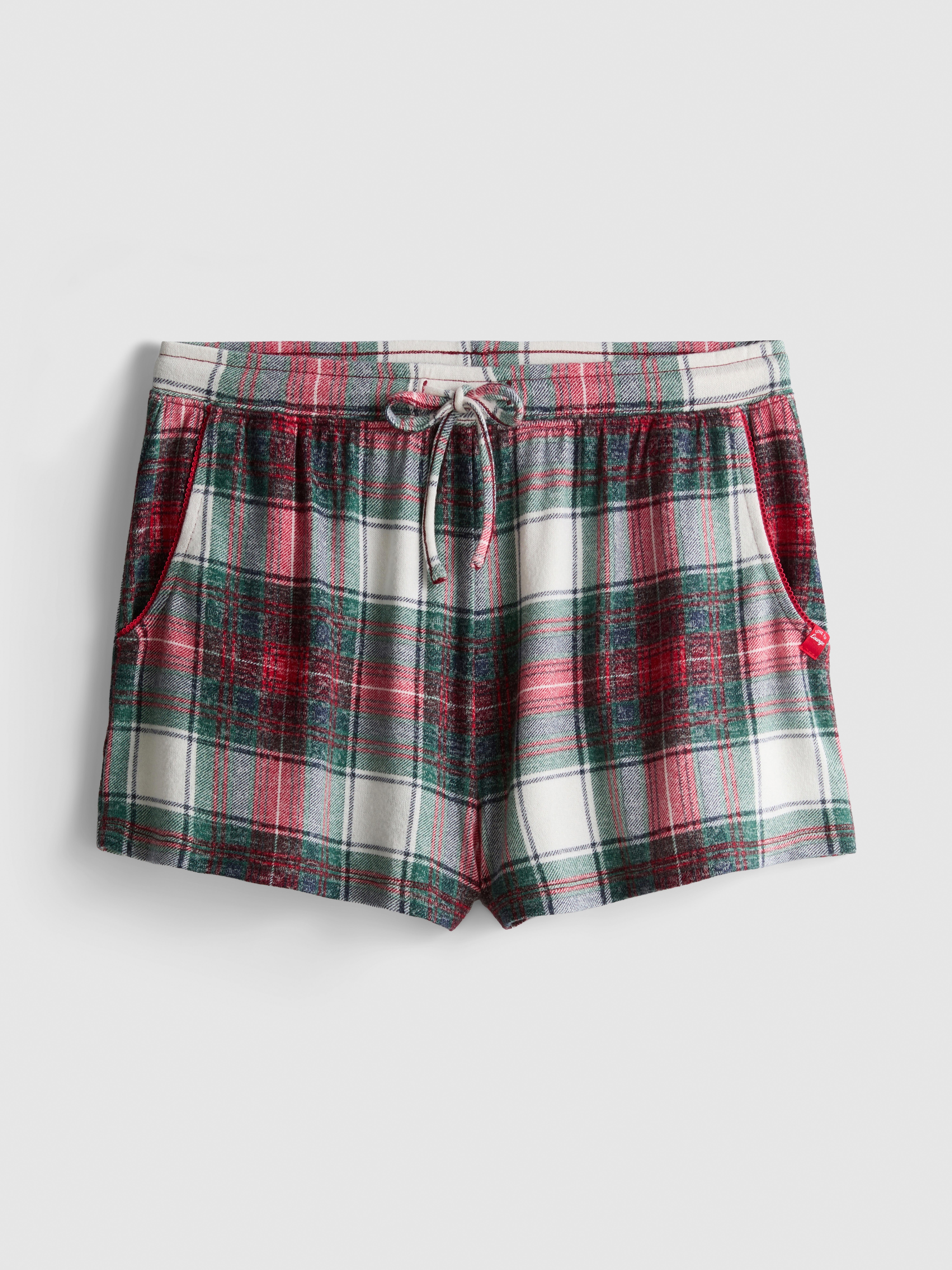Love To Lounge Christmas Plaid Pajama Shorts
