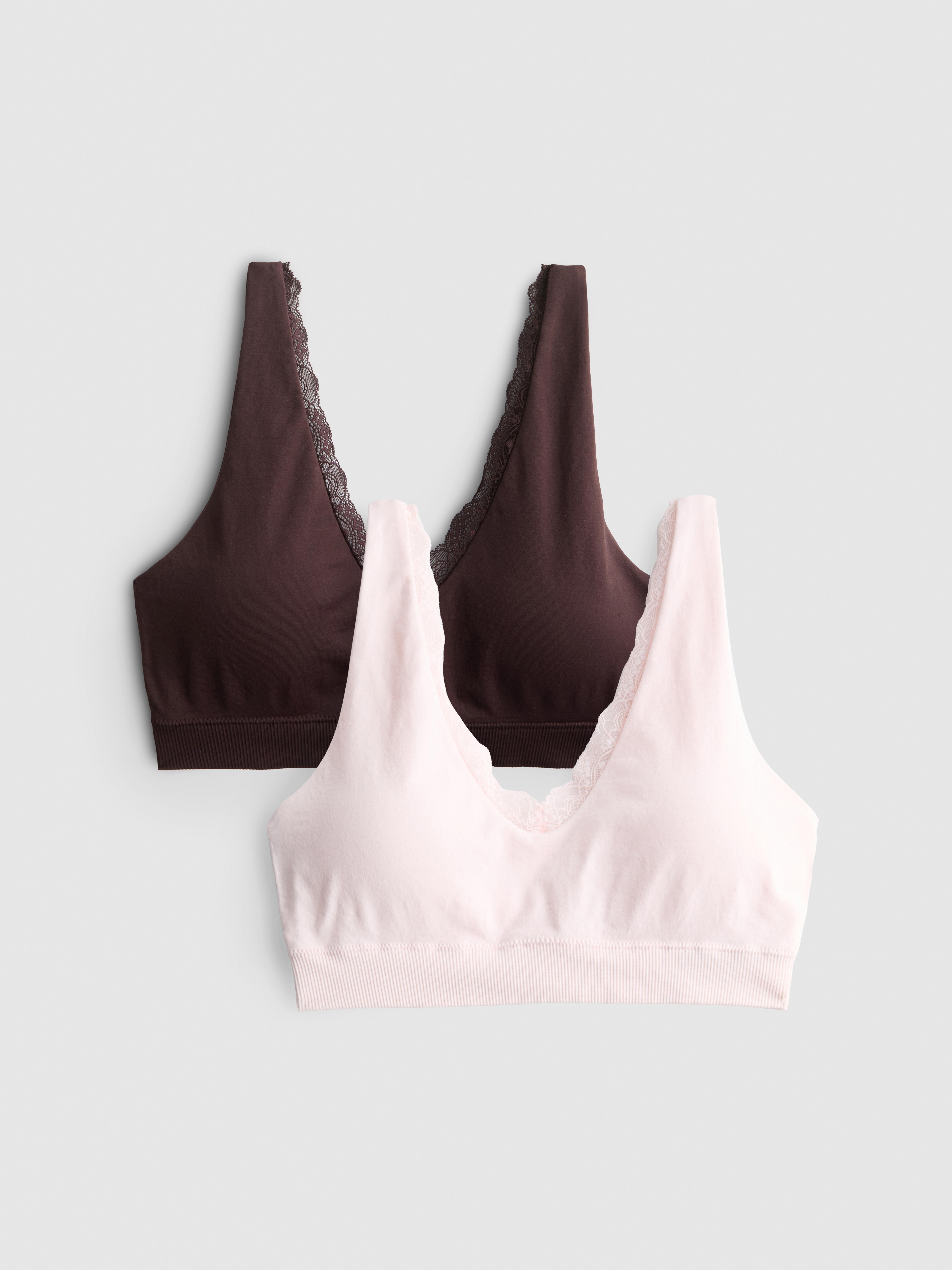 2pk Seamless Lace Wireless Bras