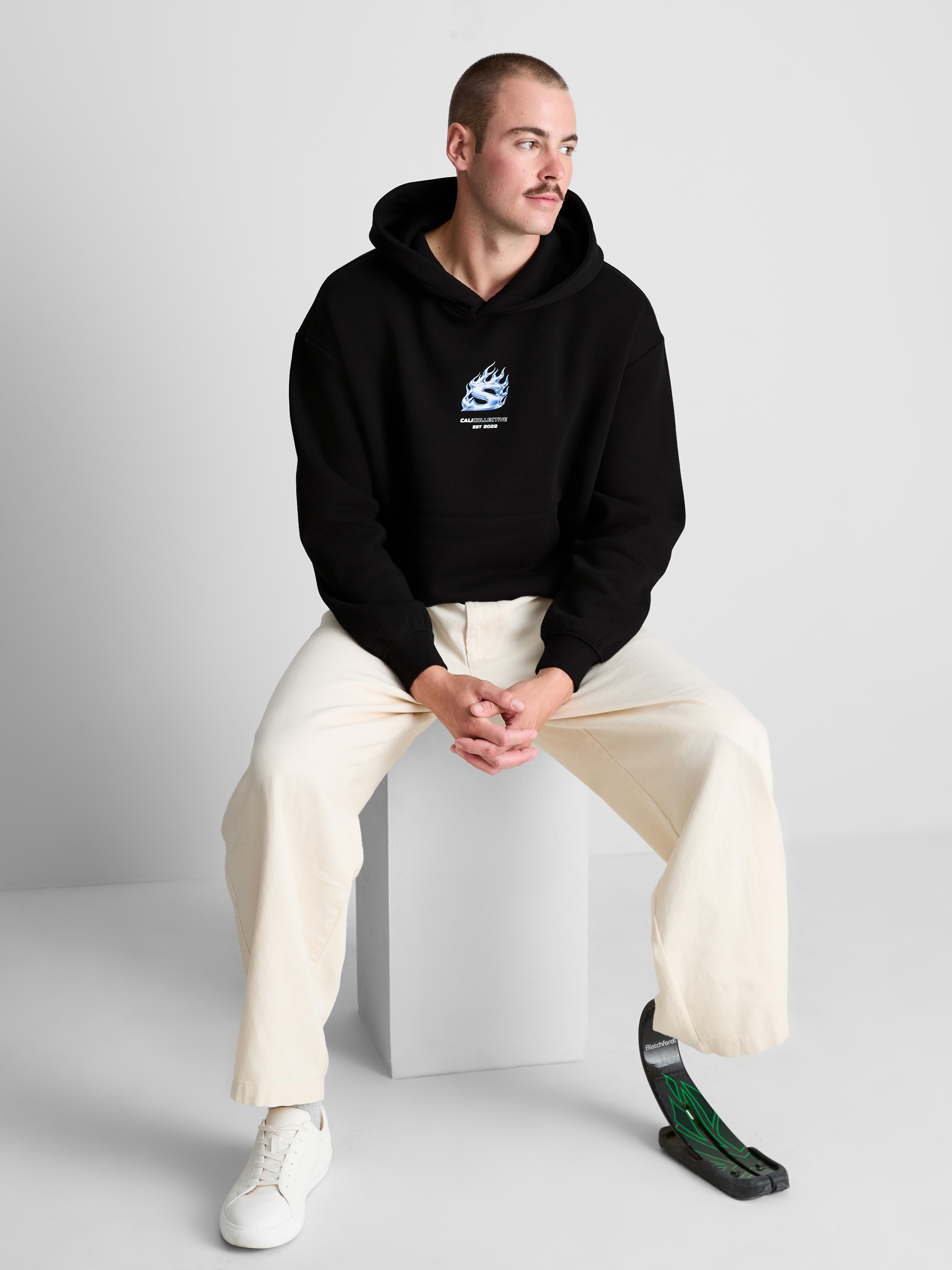 Cali Collective Cotton-Blend Graphic Hoodie