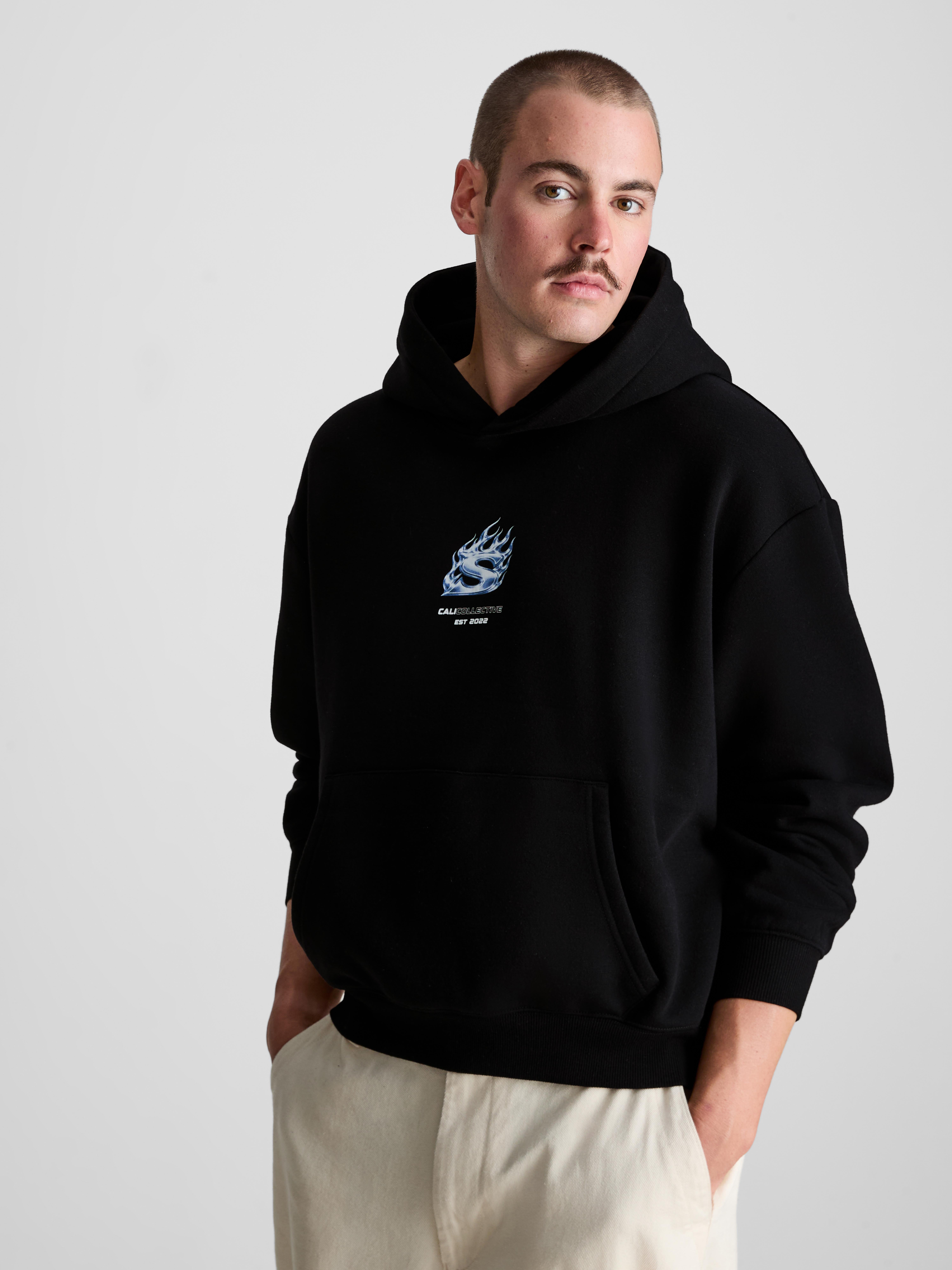 Cali Collective Cotton-Blend Graphic Hoodie