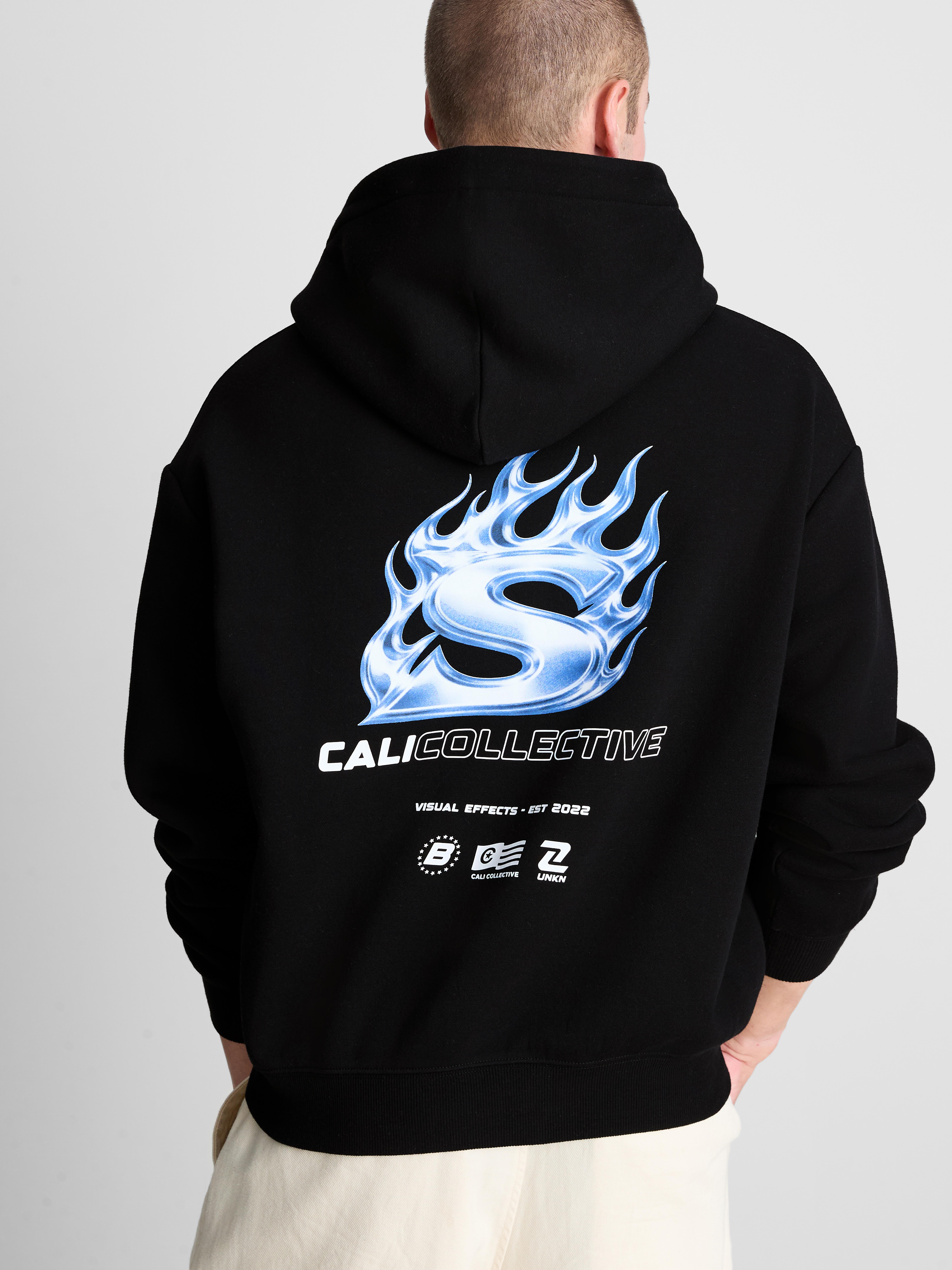 Cali Collective Cotton-Blend Graphic Hoodie