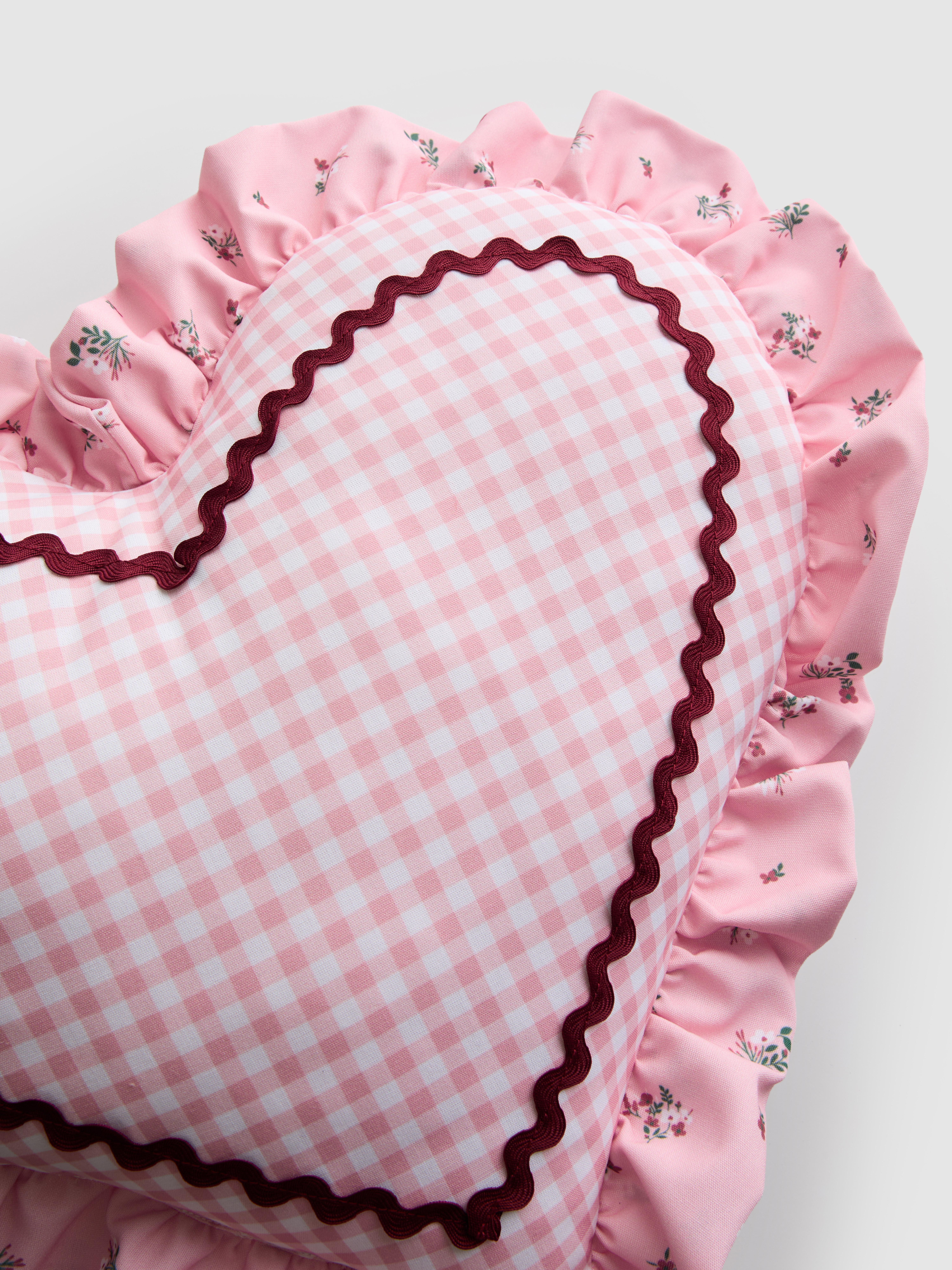 Heart Ric Rac Cushion