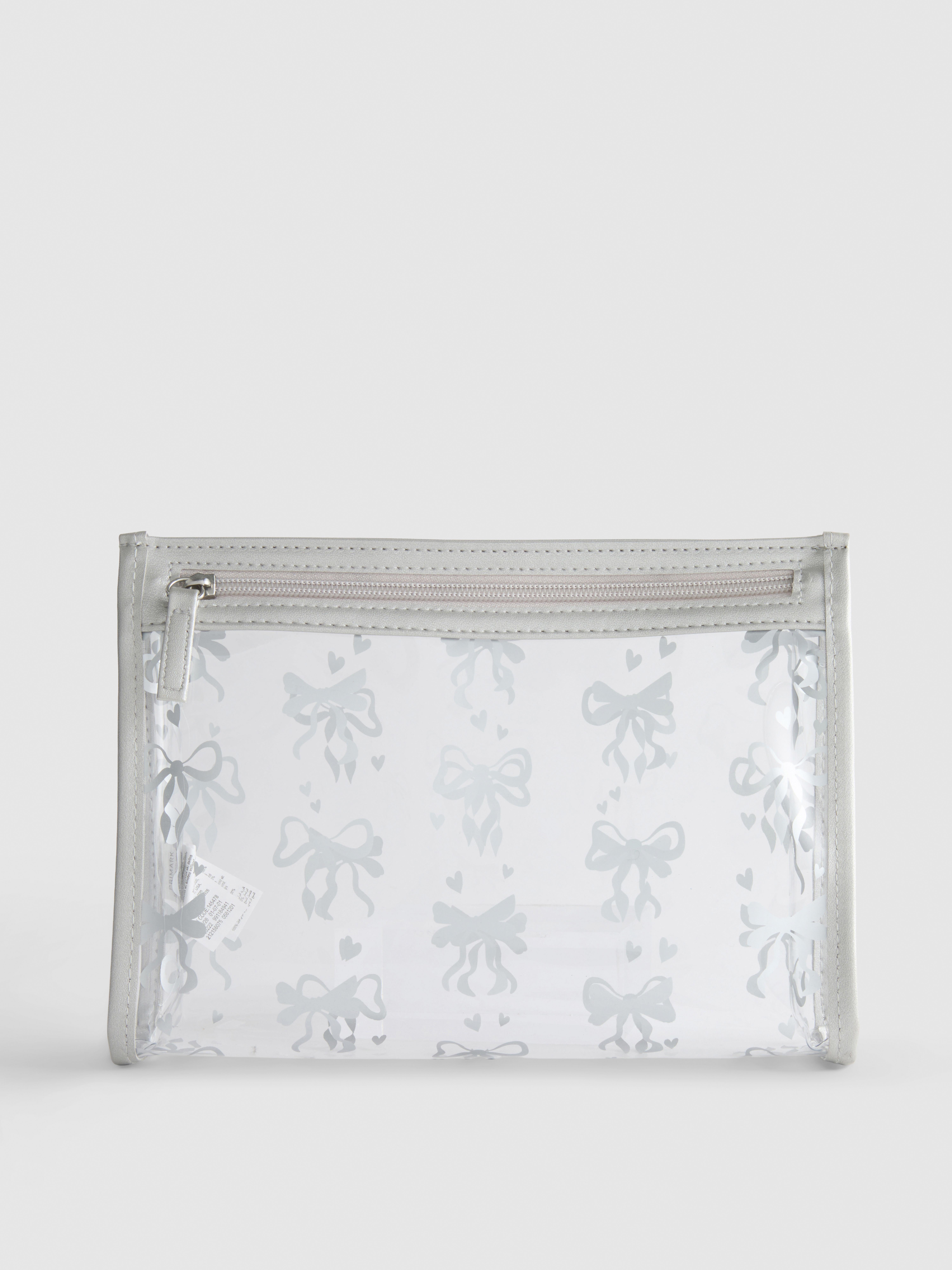 Clear Bow-Pattern Makeup Bag