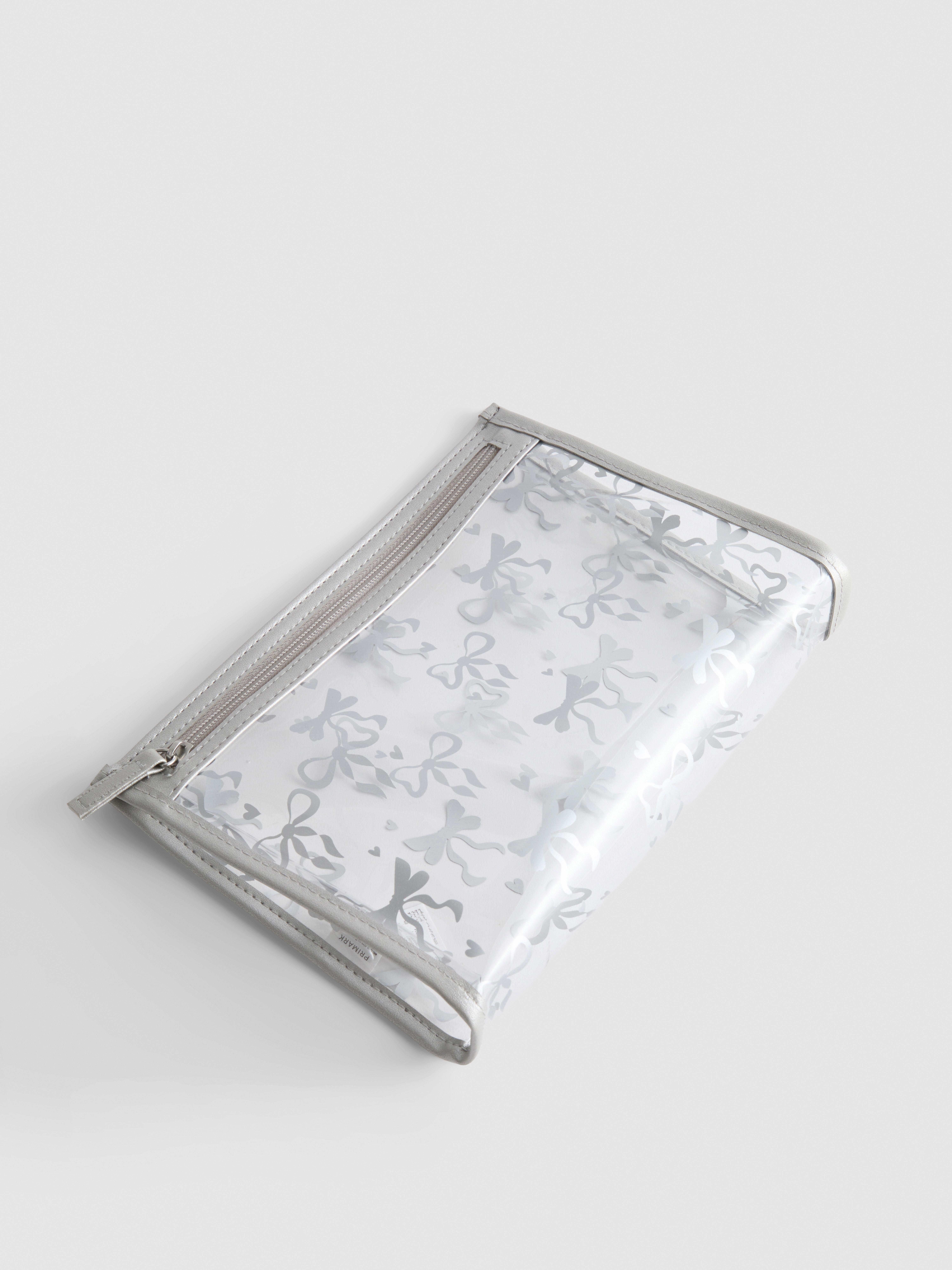 Clear Bow-Pattern Makeup Bag