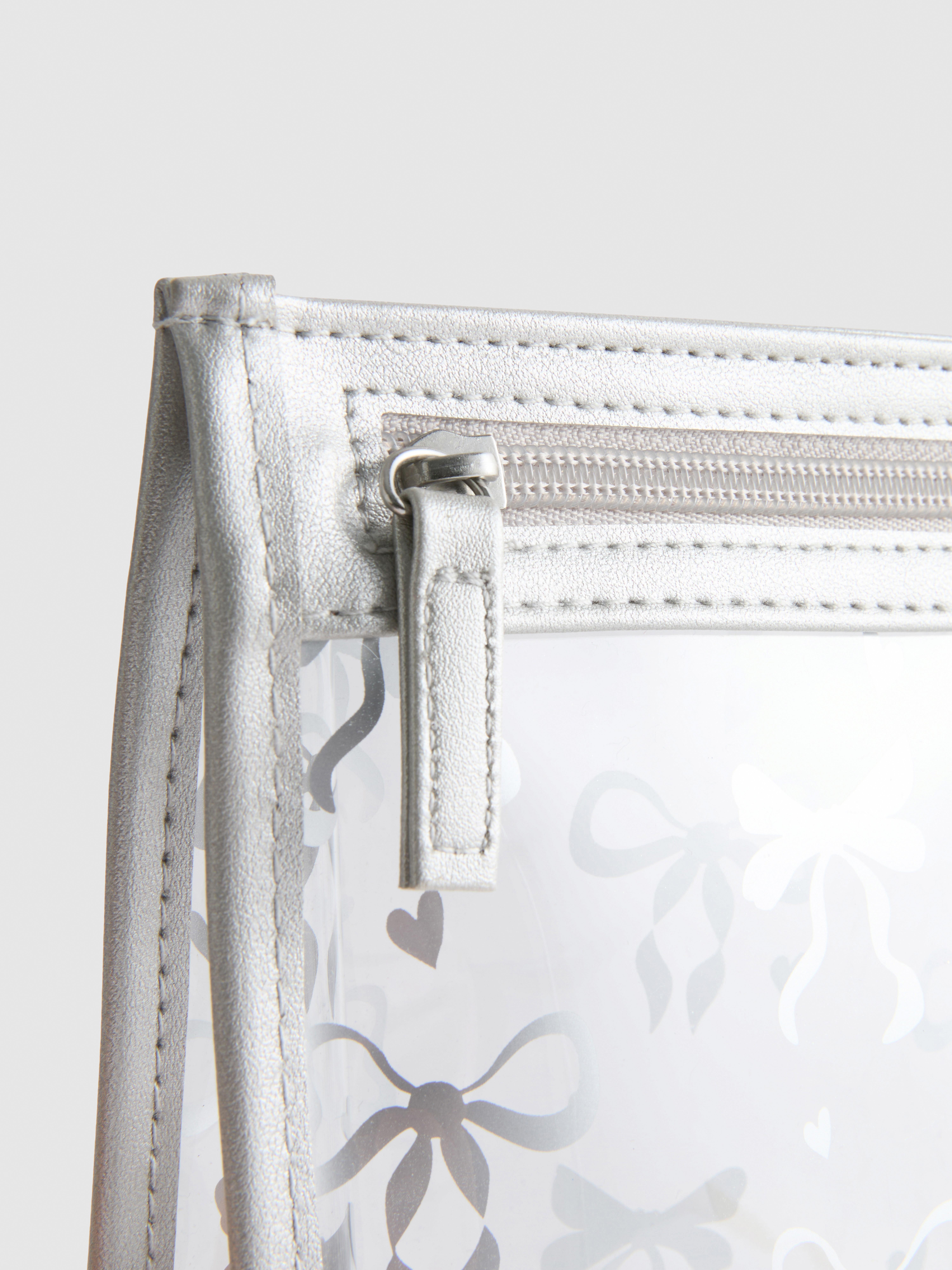 Clear Bow-Pattern Makeup Bag