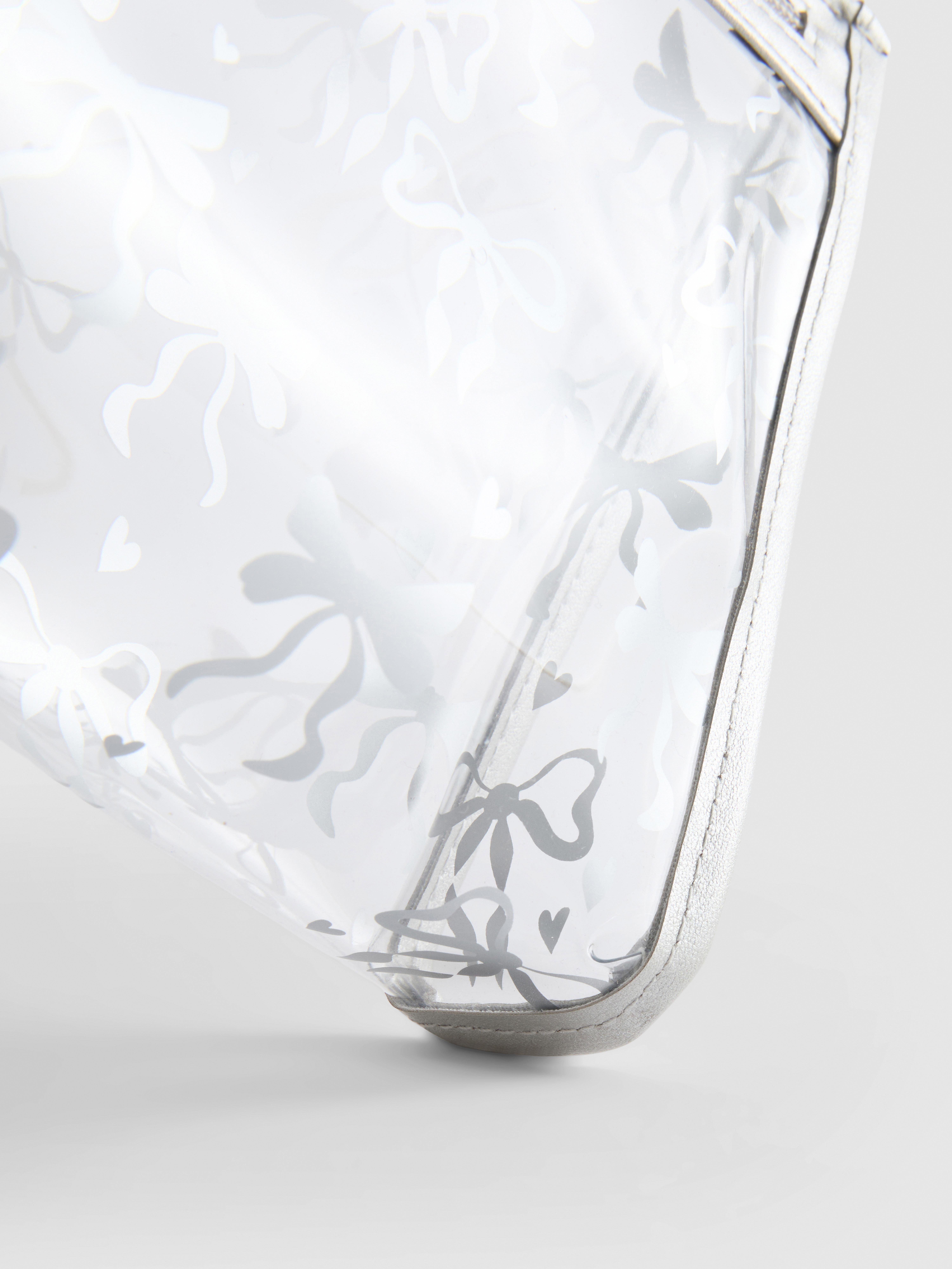 Clear Bow-Pattern Makeup Bag