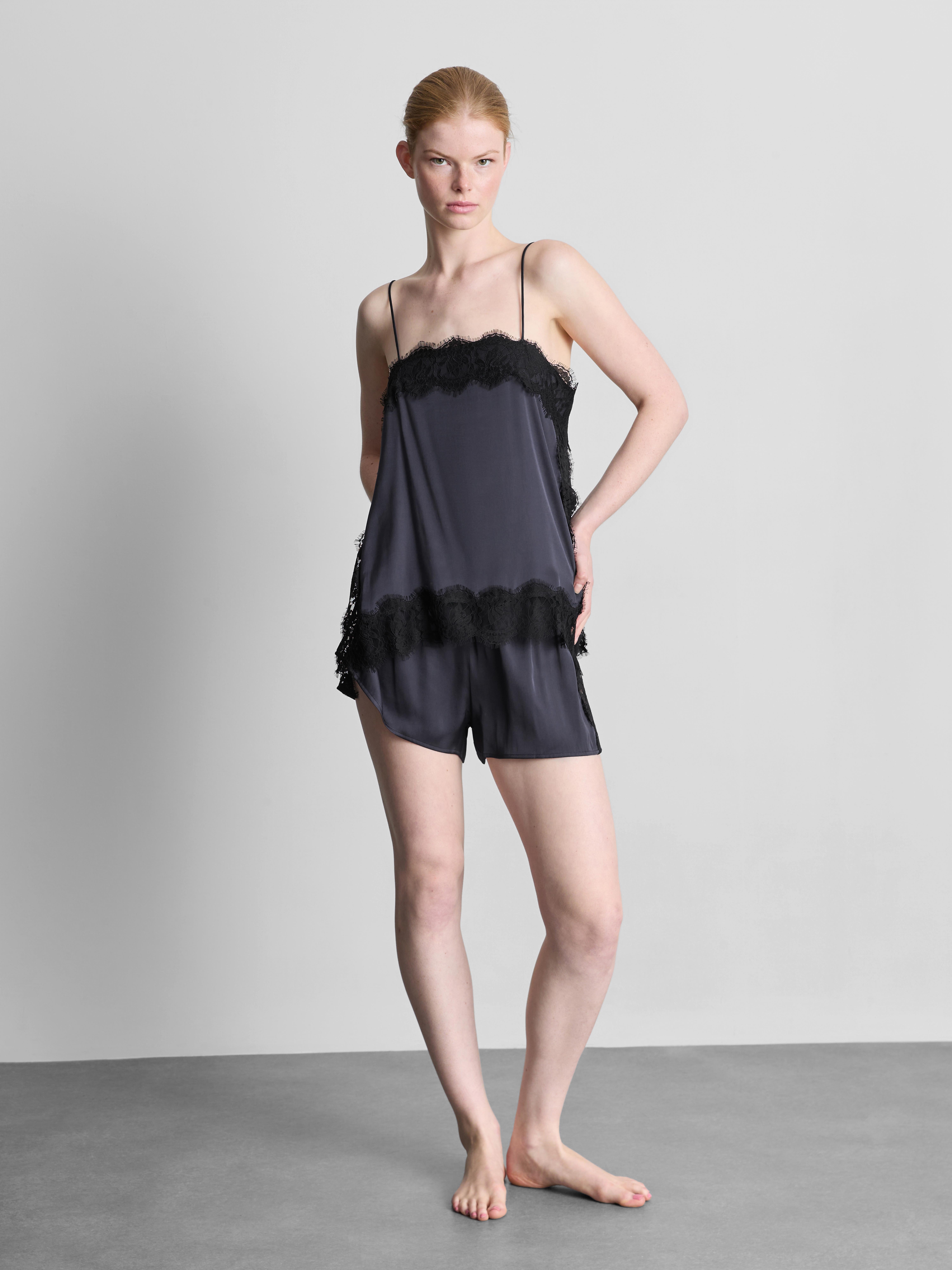 The Edit Satin Lace Cami Pajama Top