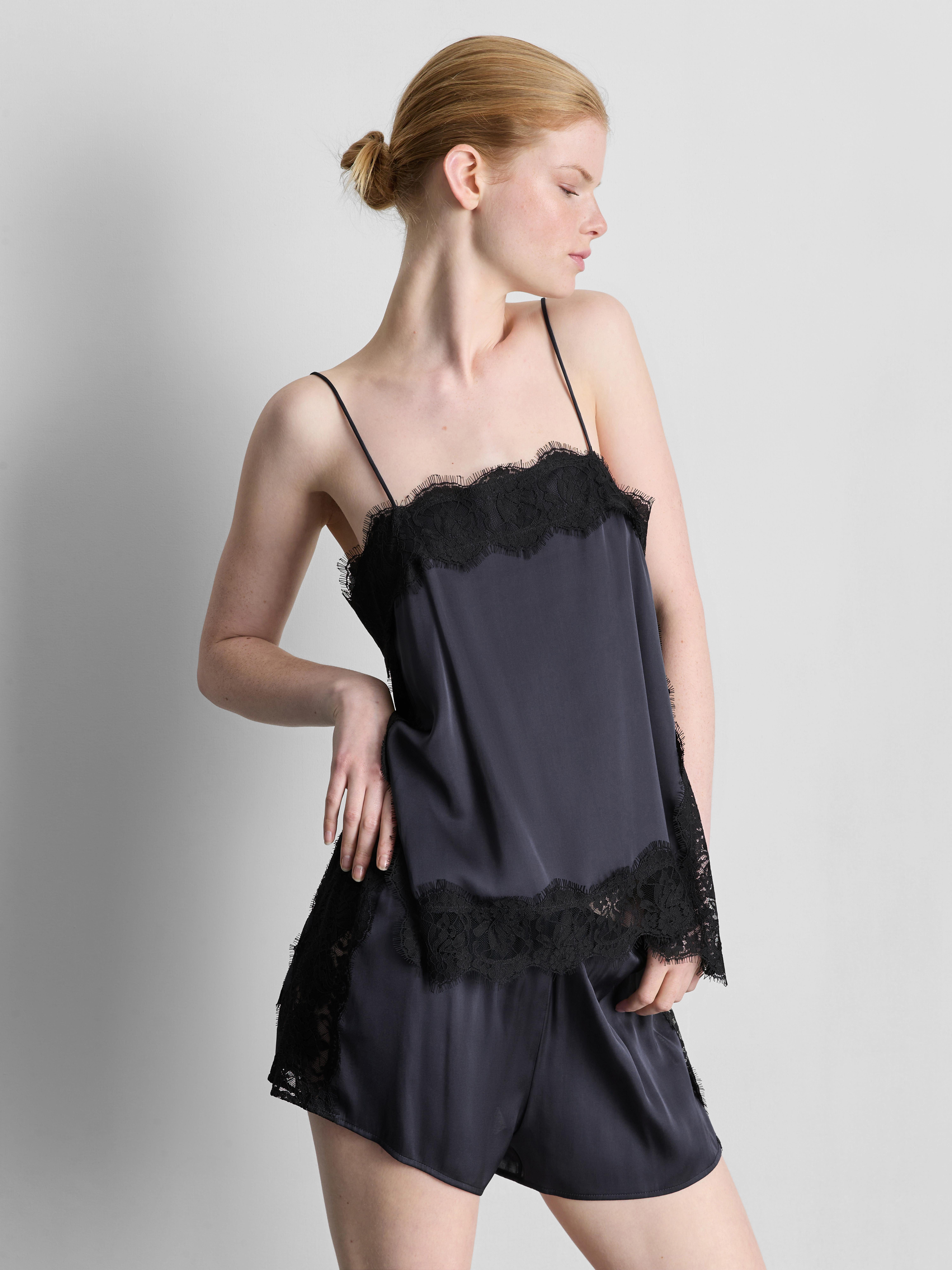 The Edit Satin Lace Cami Pajama Top