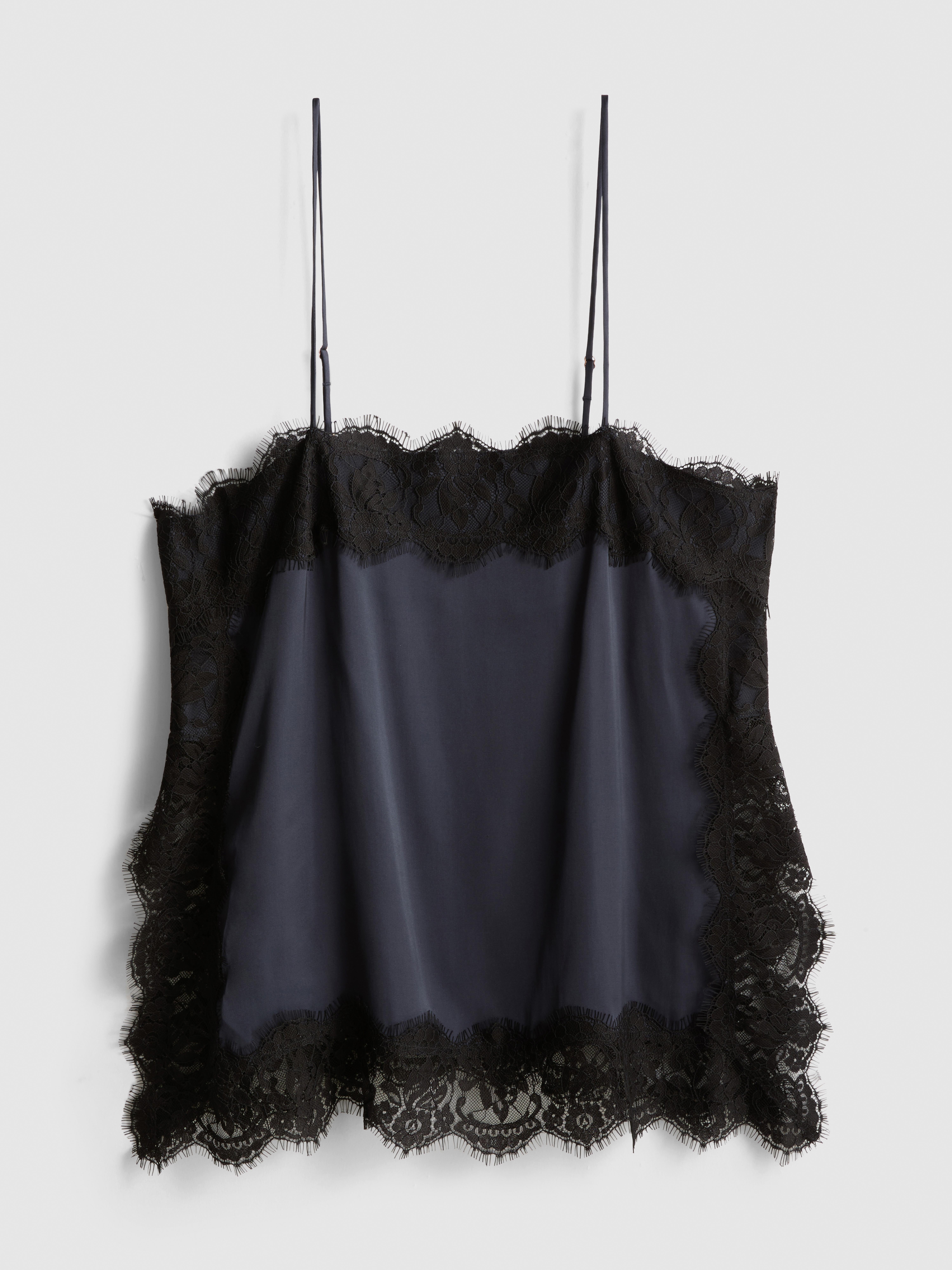 The Edit Satin Lace Cami Pajama Top