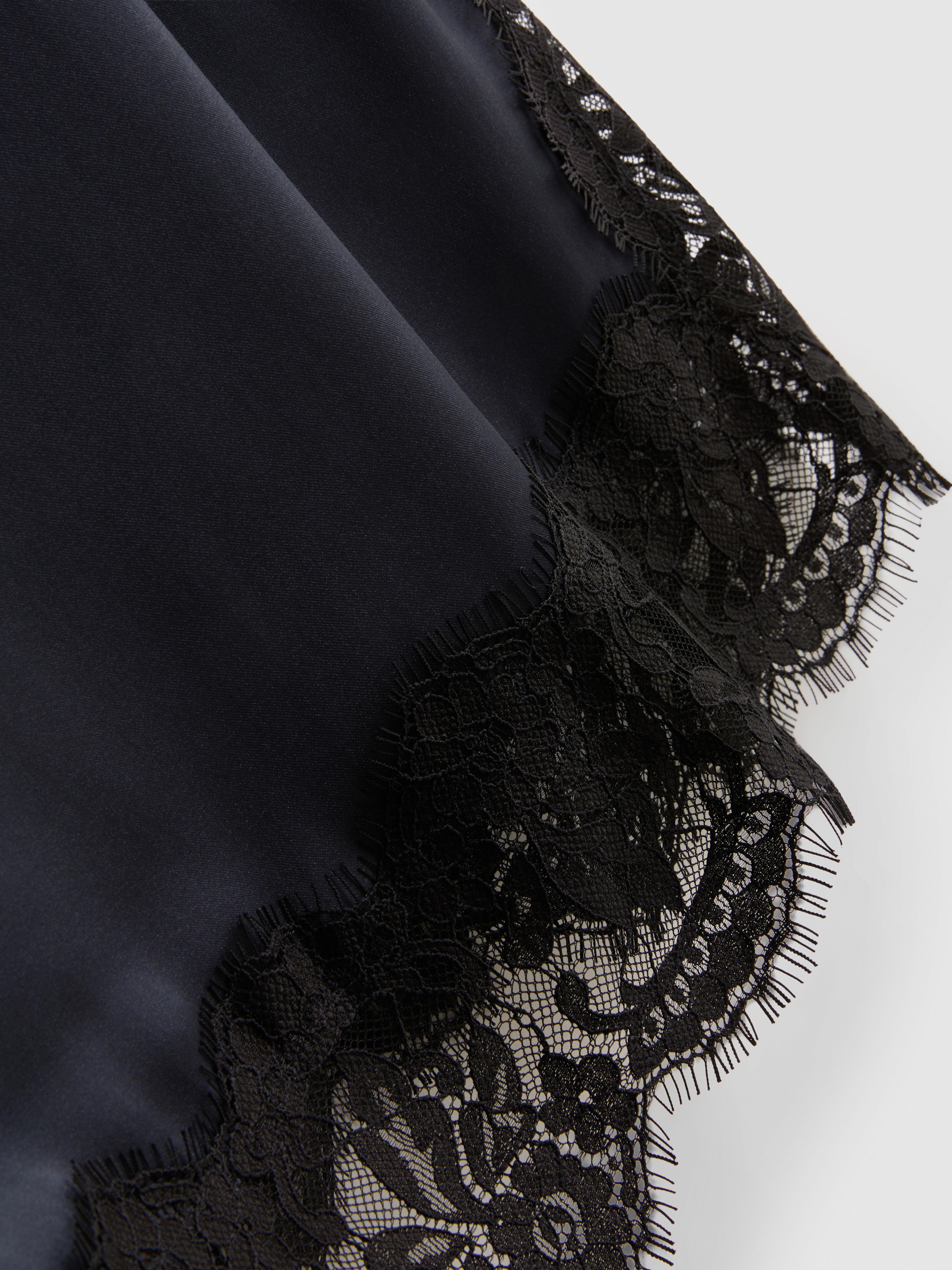 The Edit Satin Lace Slip Dress