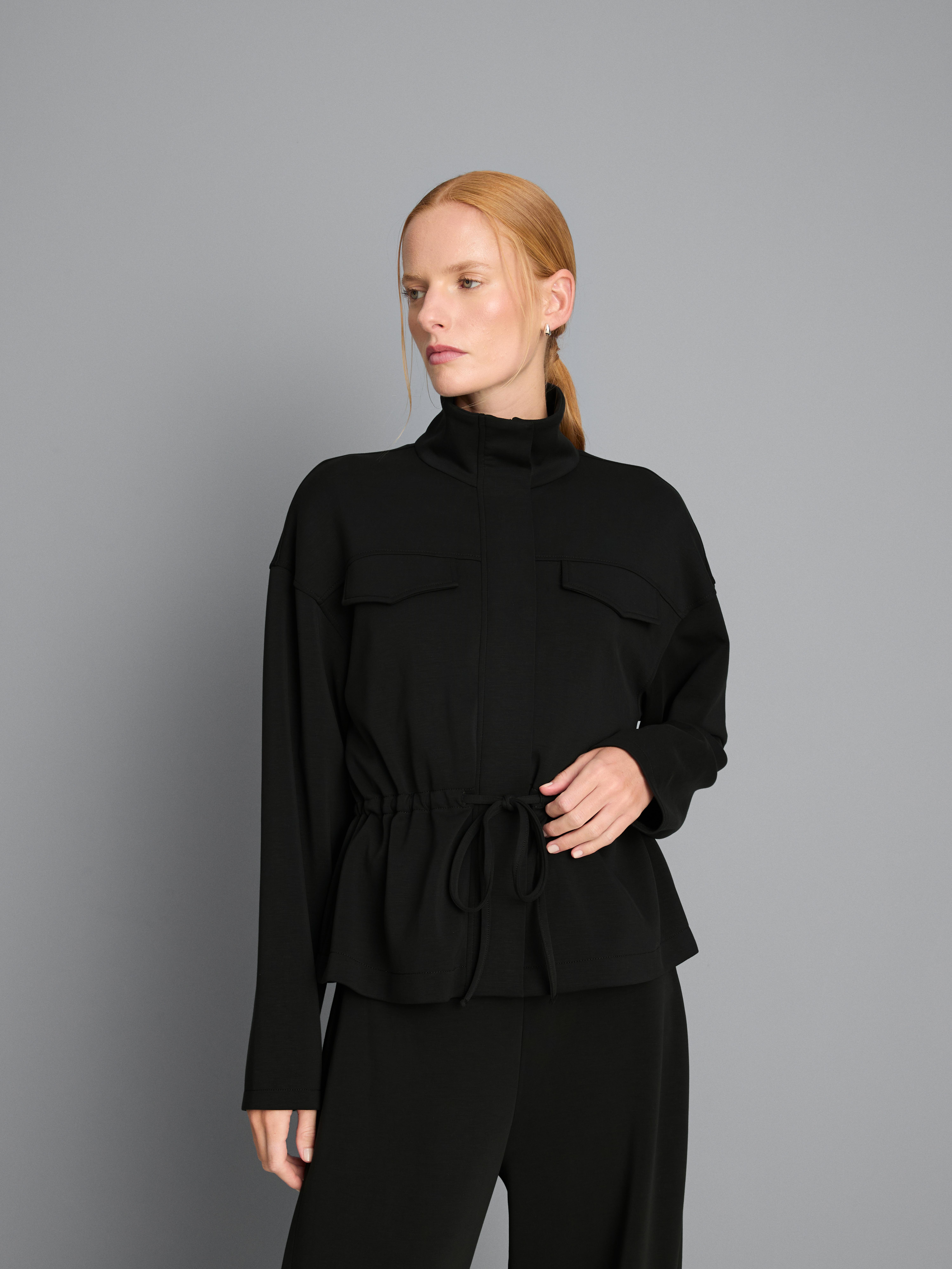 Modal Blend Cinched Track Top
