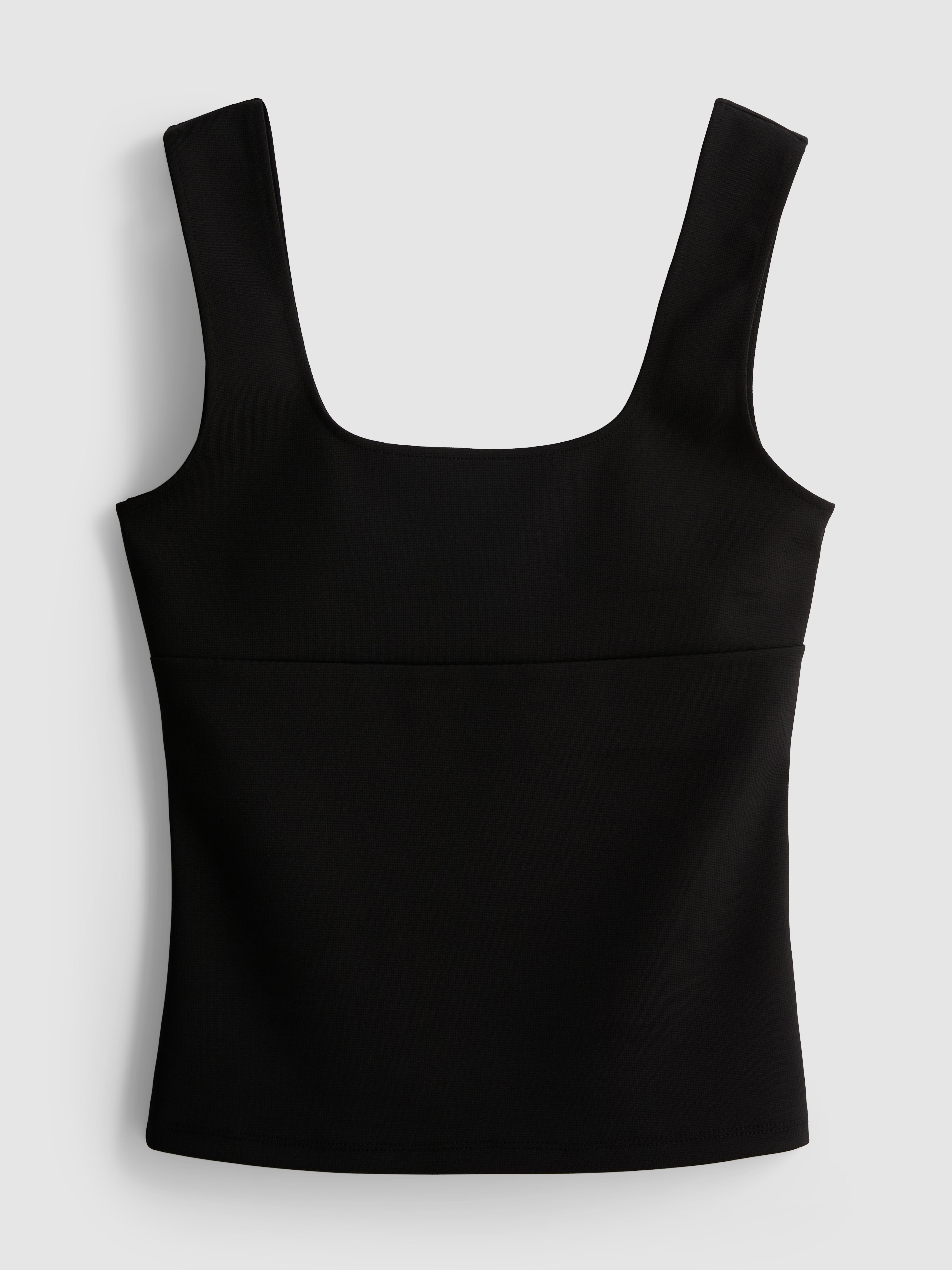 Wide-Strap Crepe Tank Top
