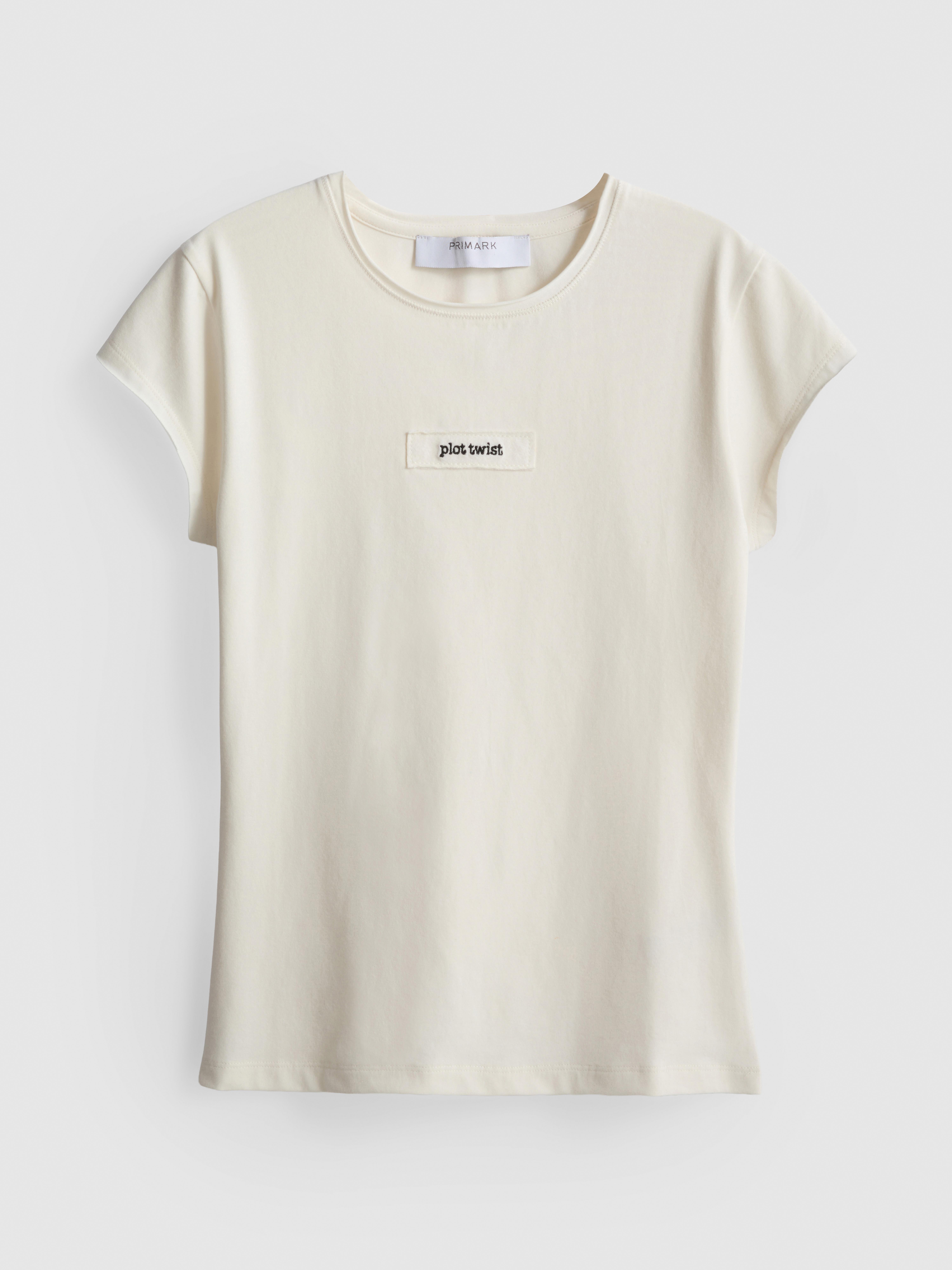 Paula Echevarría Cap-Sleeve Slogan Tee