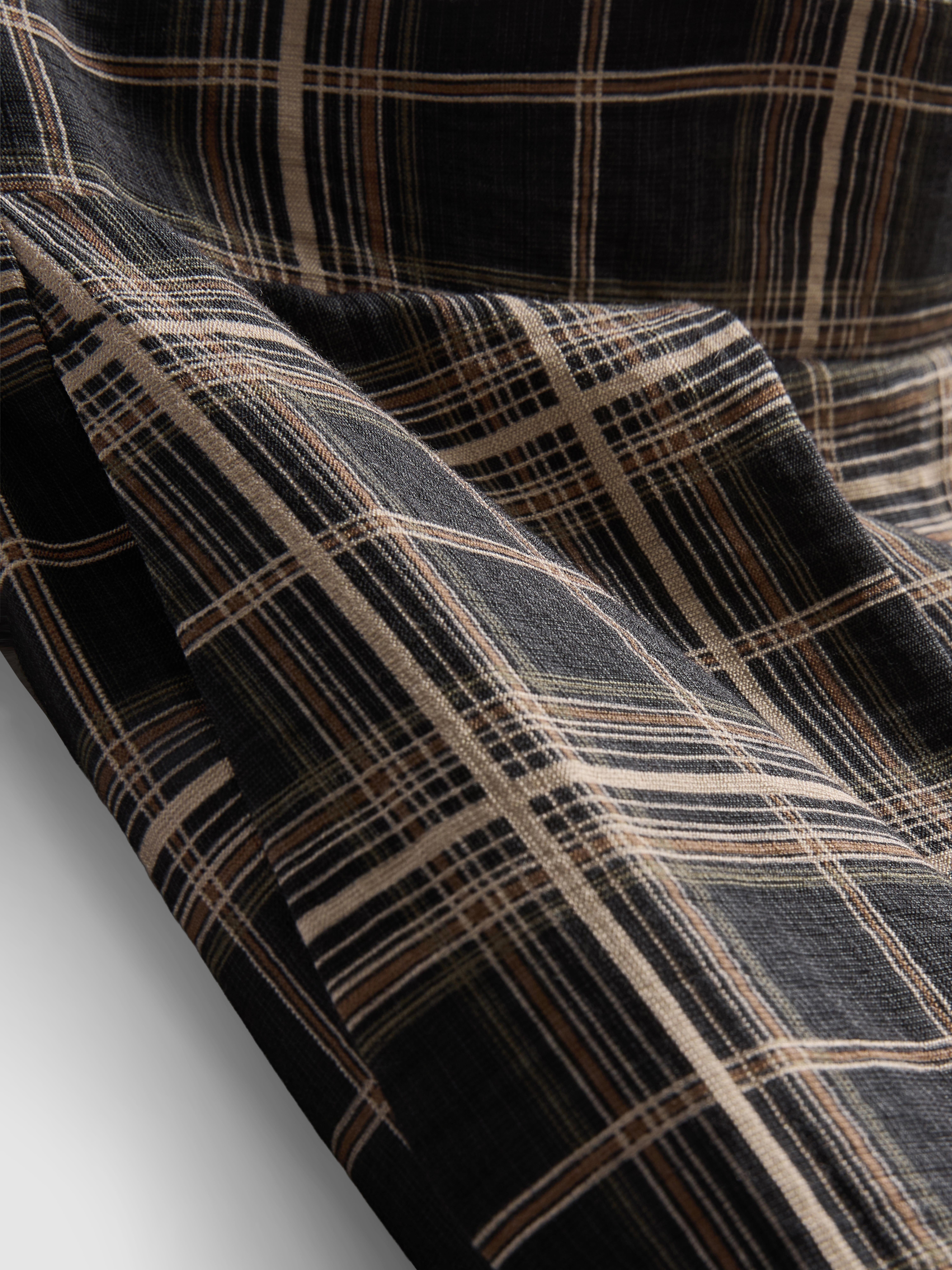 Mid-Rise Checked Wide-Leg Pants