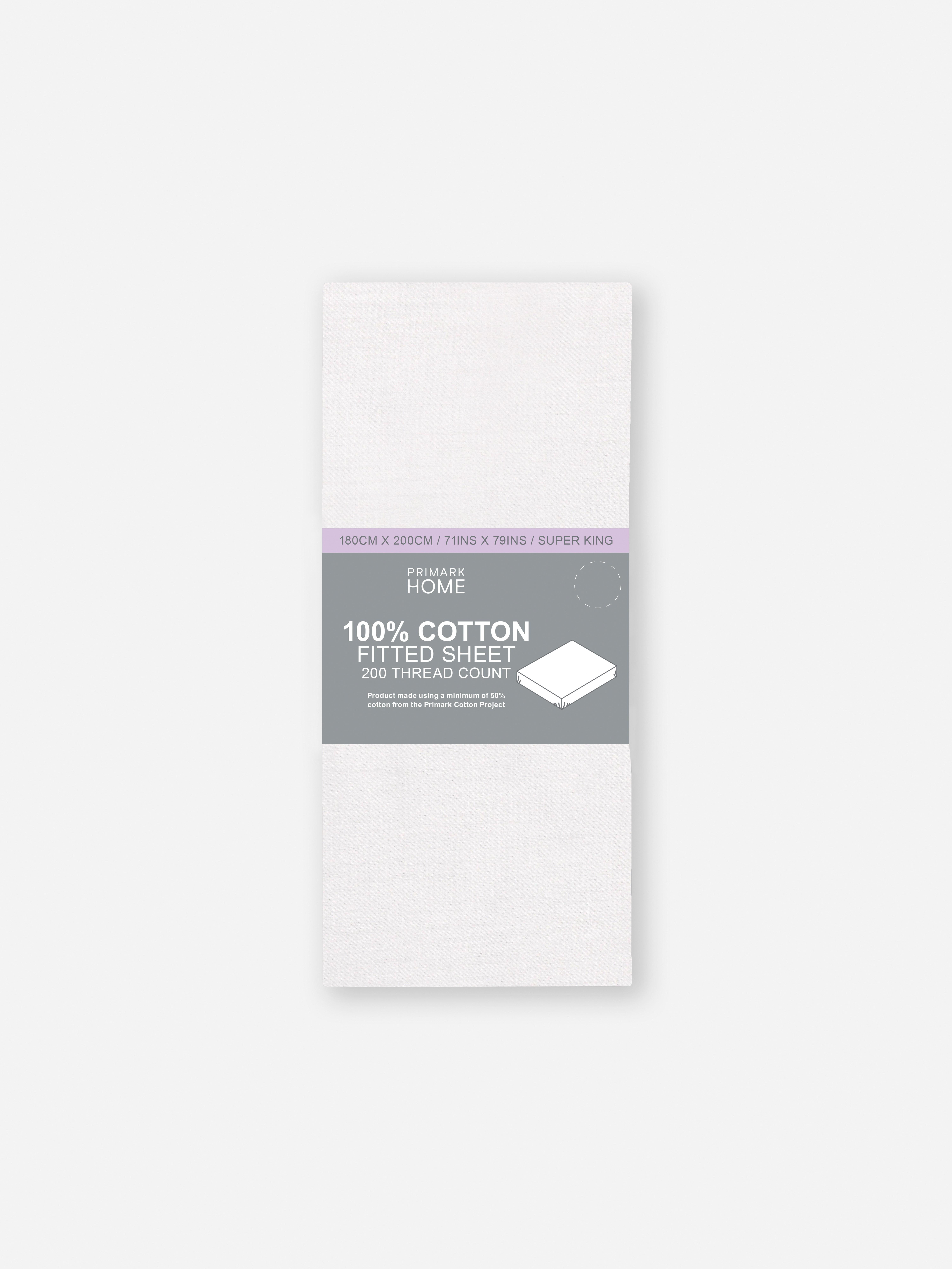 Pure Cotton Super King Fitted Sheet