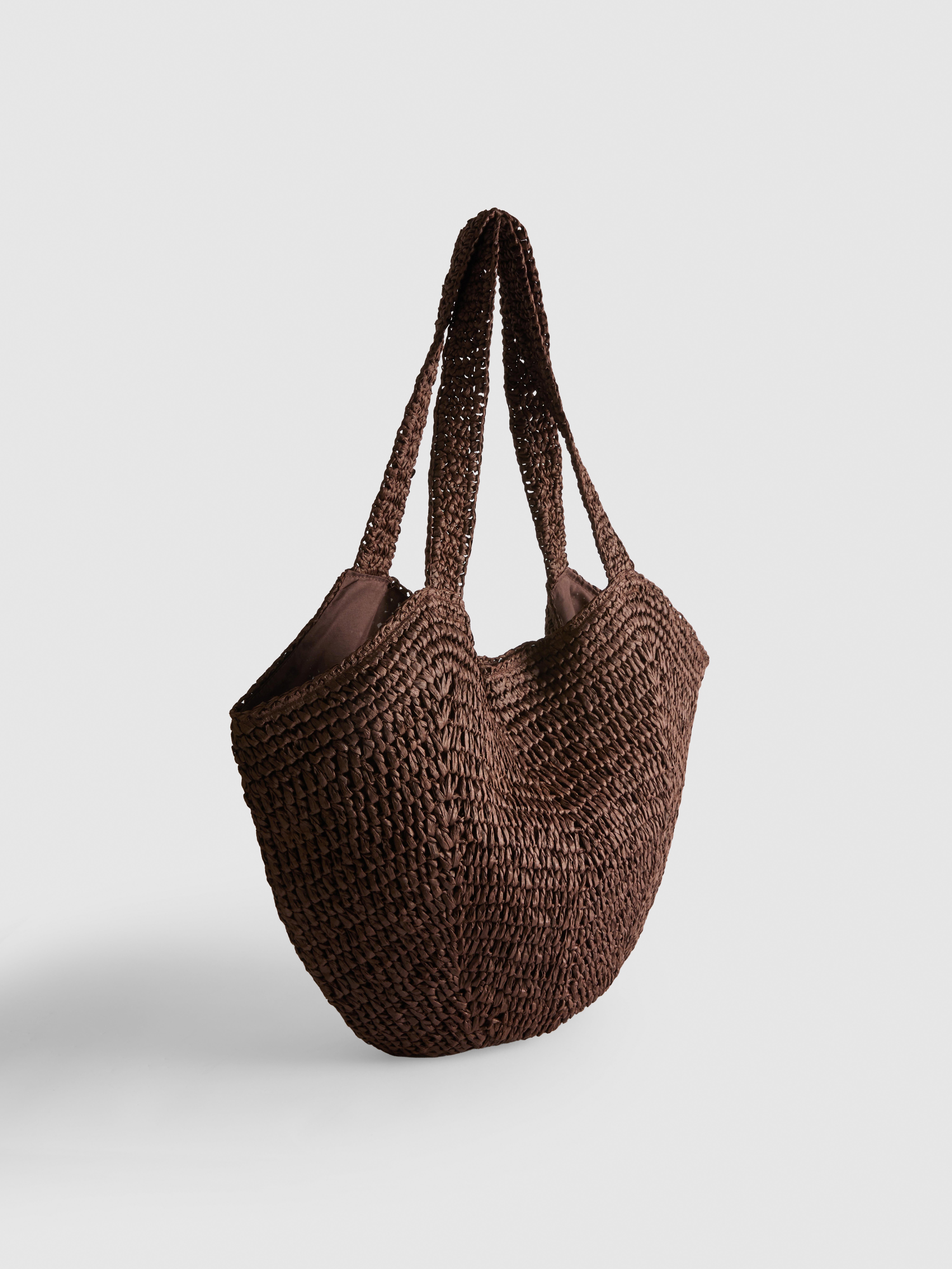 Woven Shoulder Tote Bag