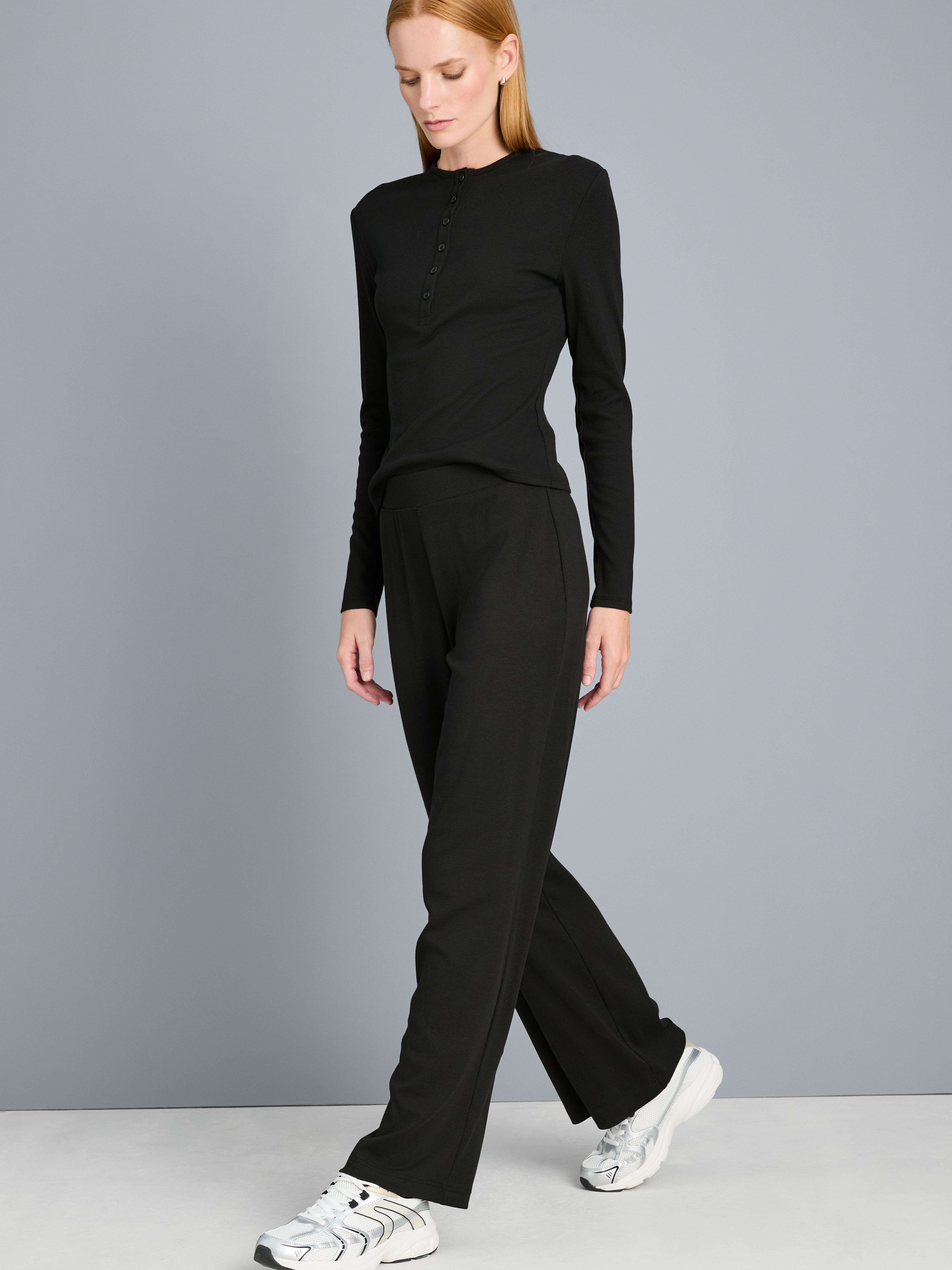 Ribbed Cotton Blend Joggers
