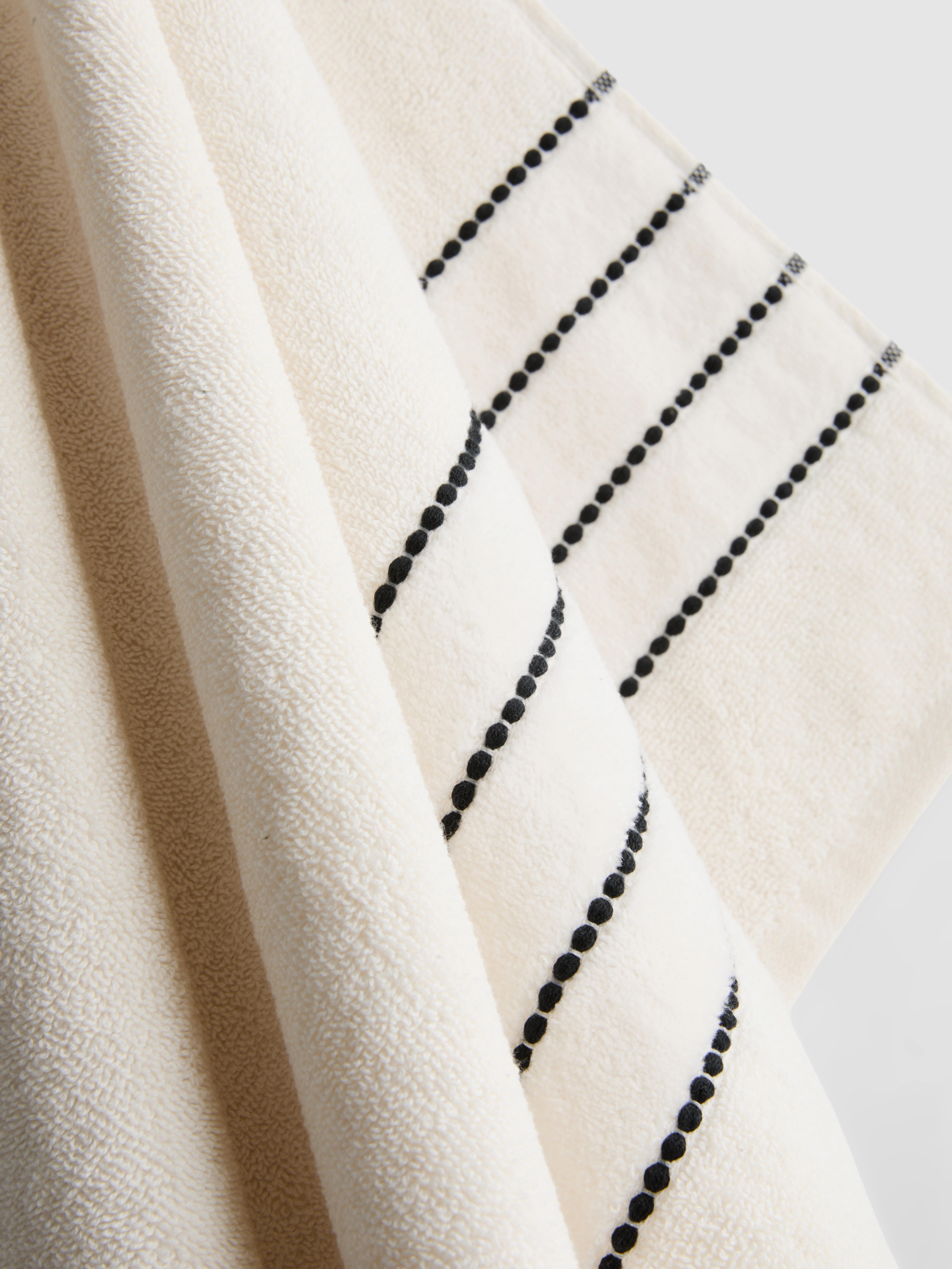 Pure Cotton Dot Stripe Bath Towel