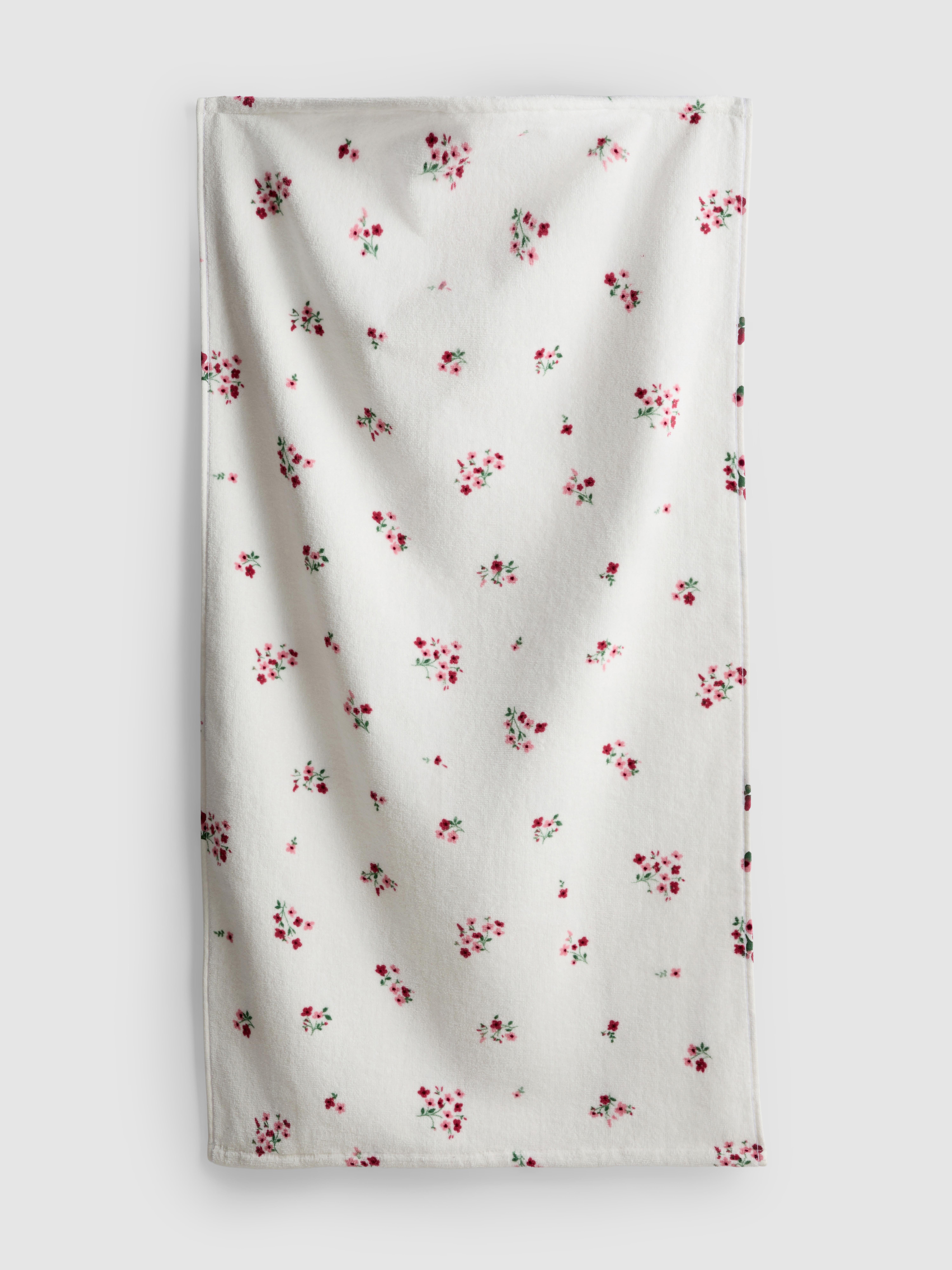 Serviette essuie-mains à fleurs
