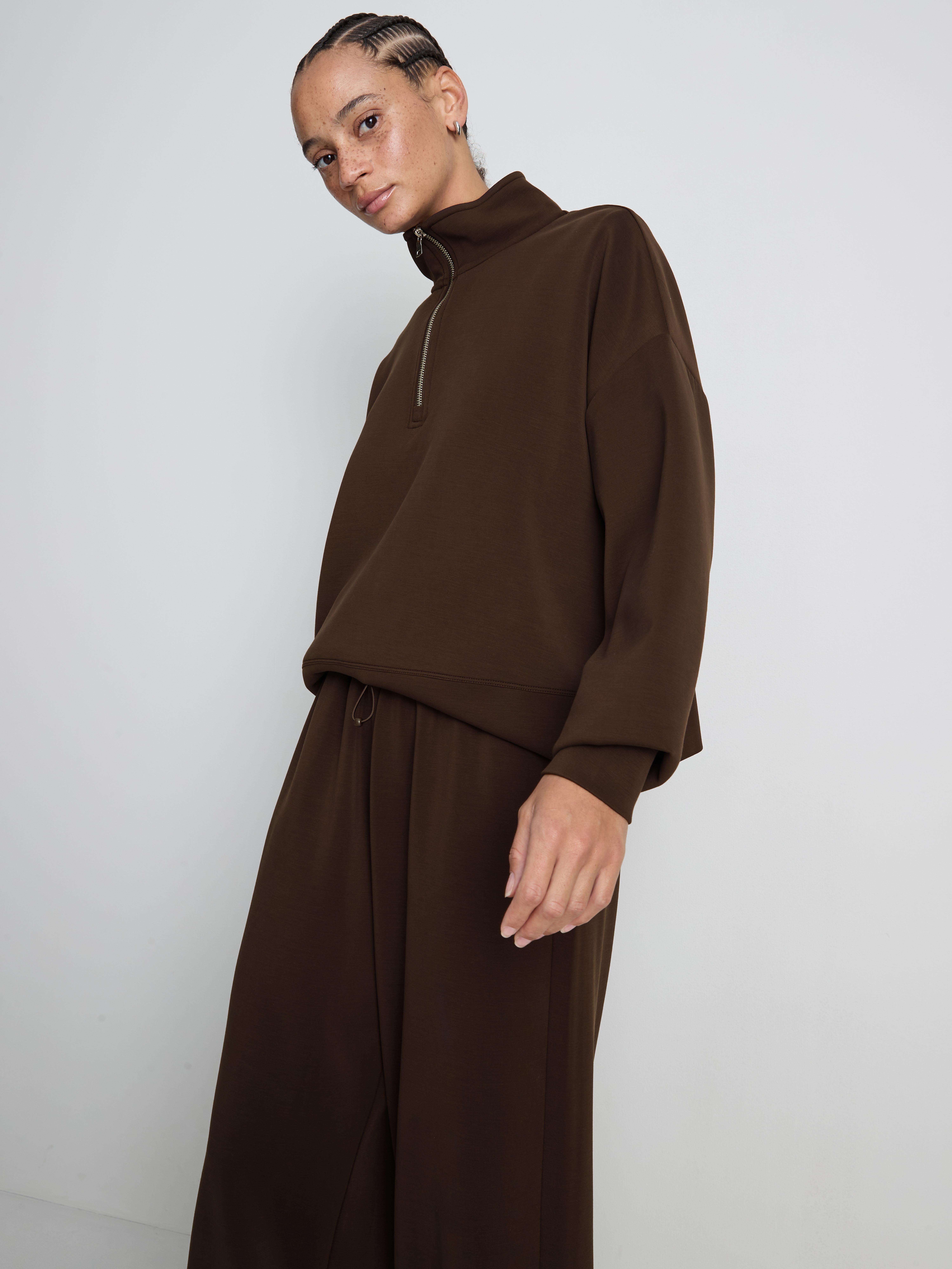 Modal Blend Half Zip Sweatshirt
