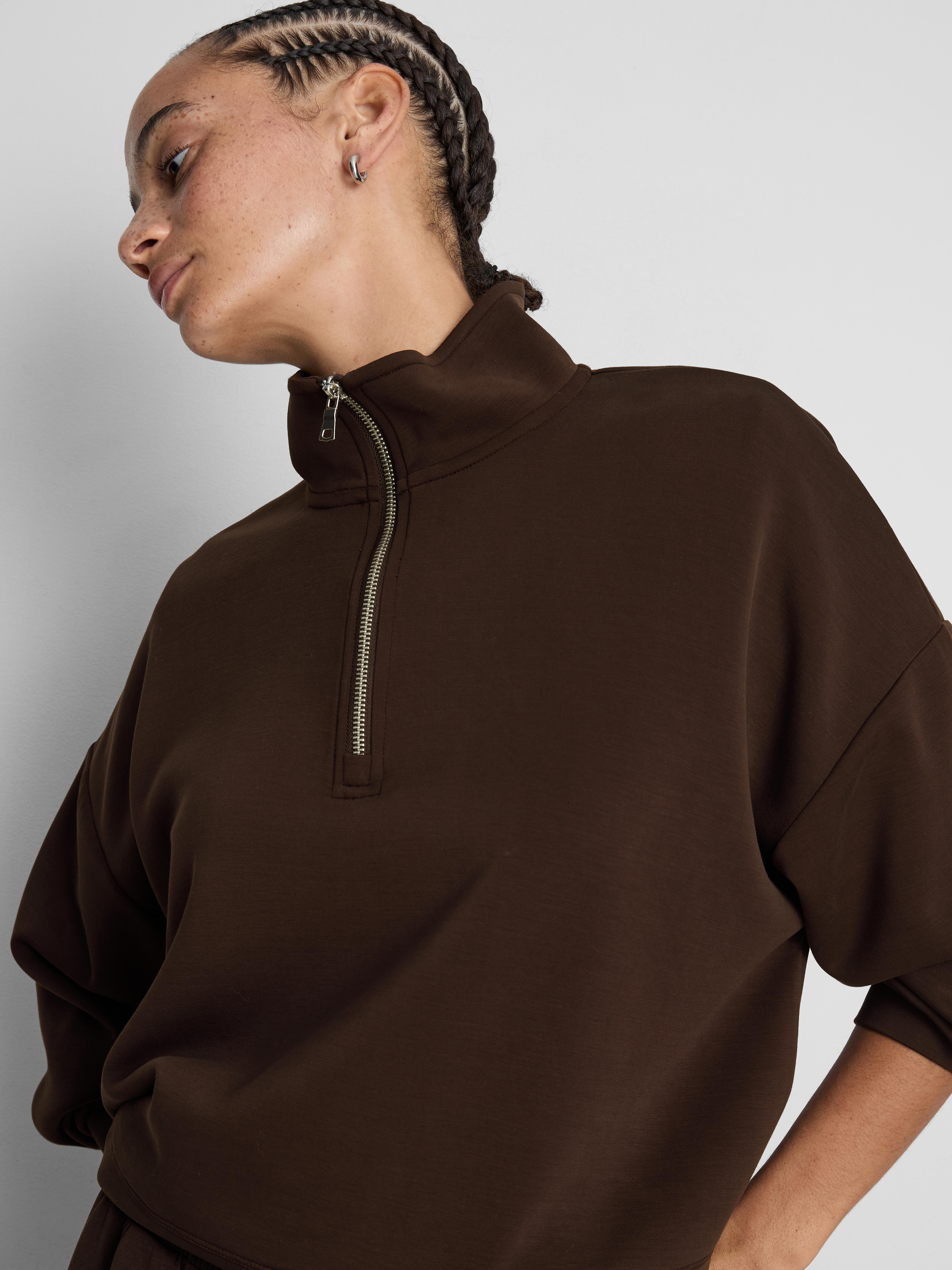 Modal Blend Half Zip Sweatshirt