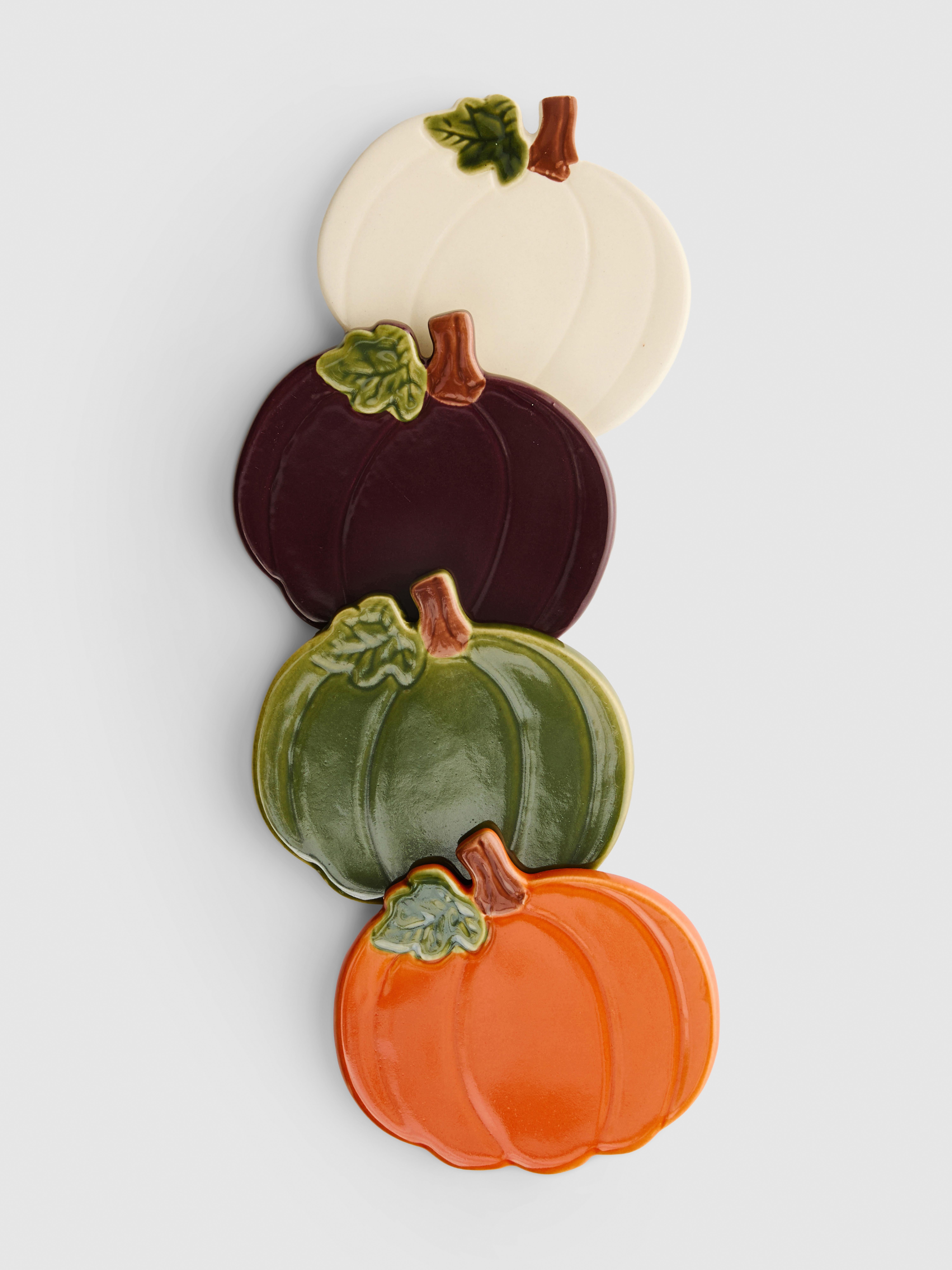 4pk Pumpkin Ceramic Coasters