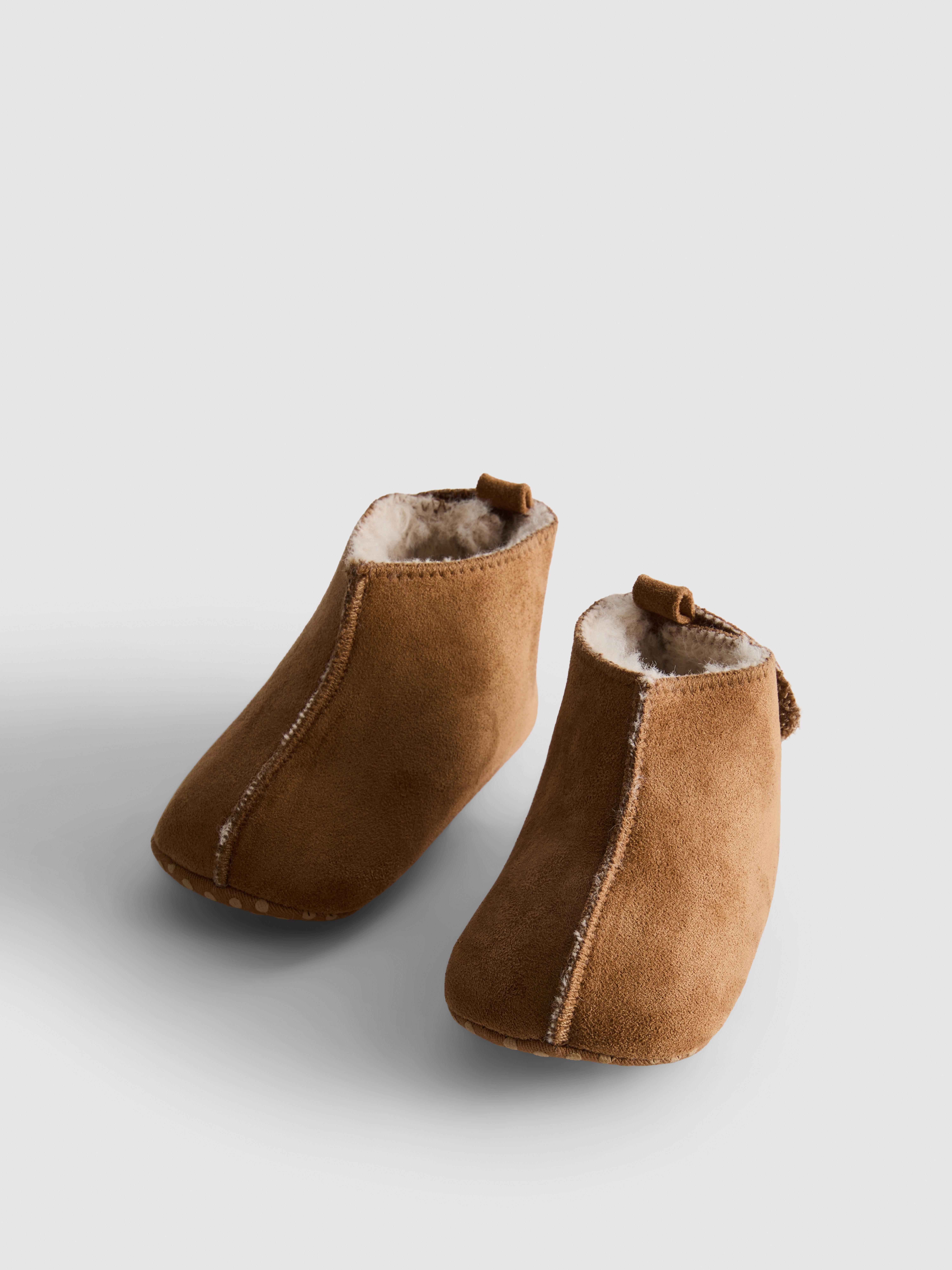 0-18mths | Faux Fur Lined Newborn Ankle Boots