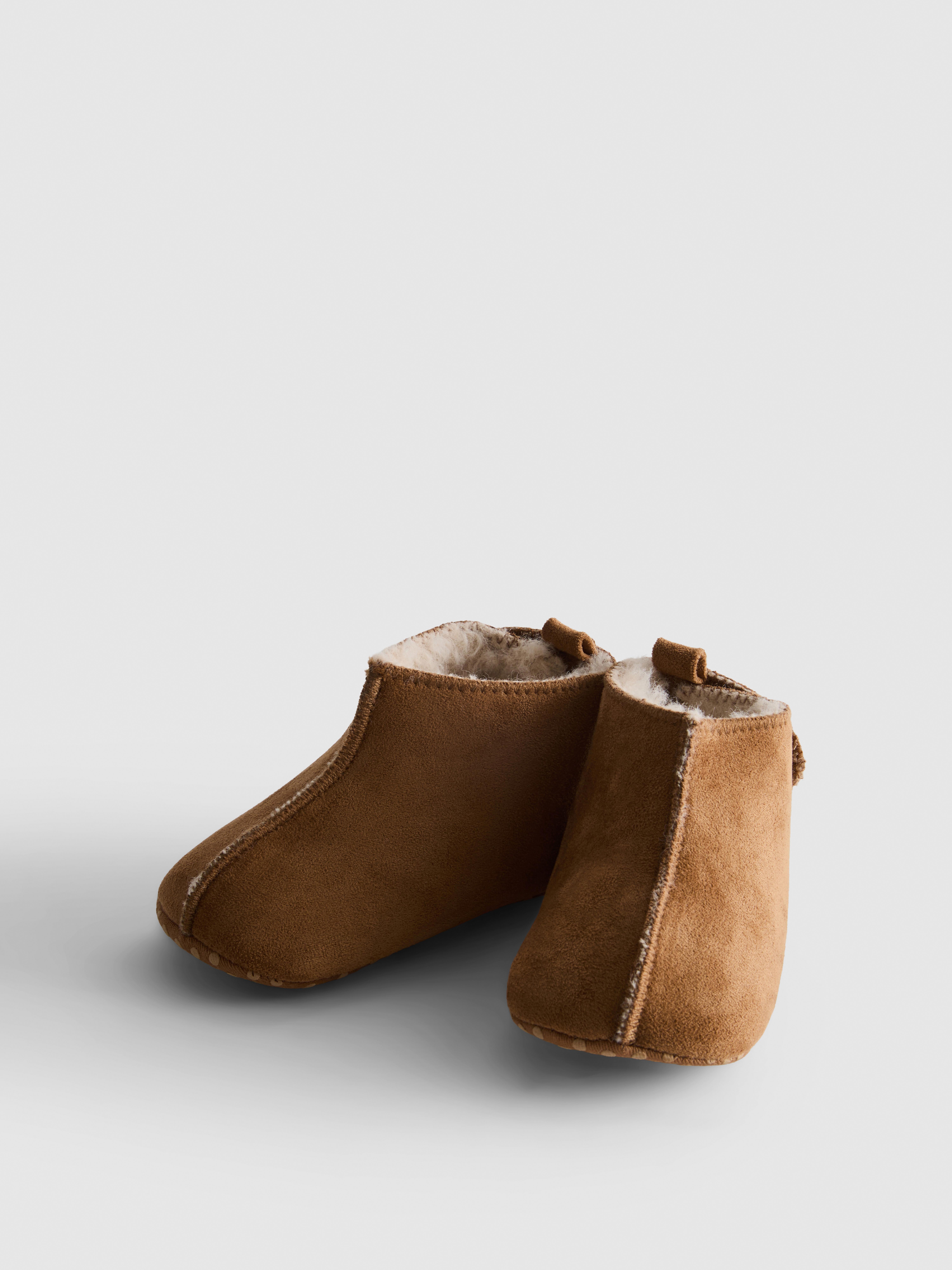 0-18mths | Faux Fur Lined Newborn Ankle Boots