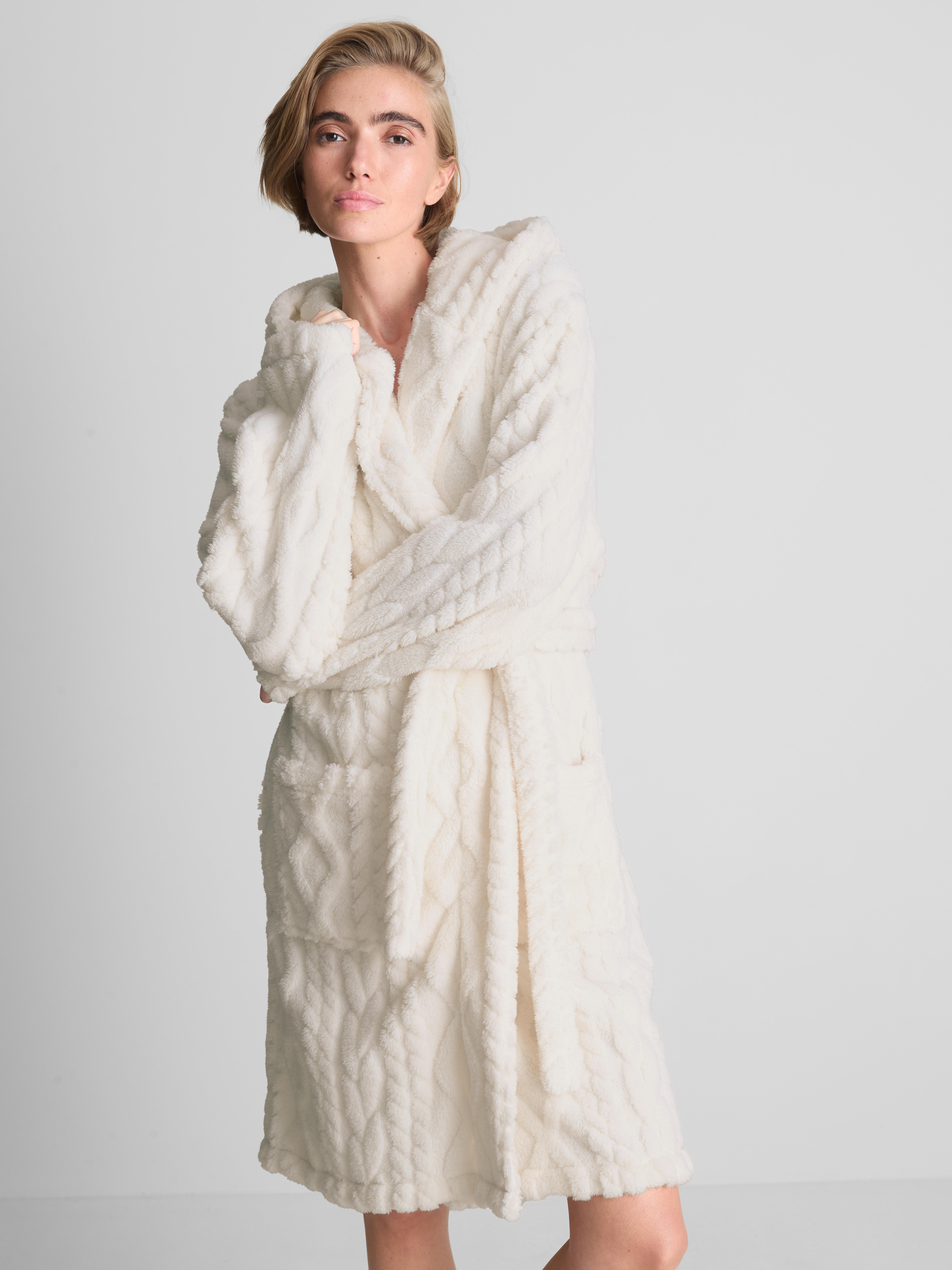 Love To Lounge Cable Knit Borg Bathrobe