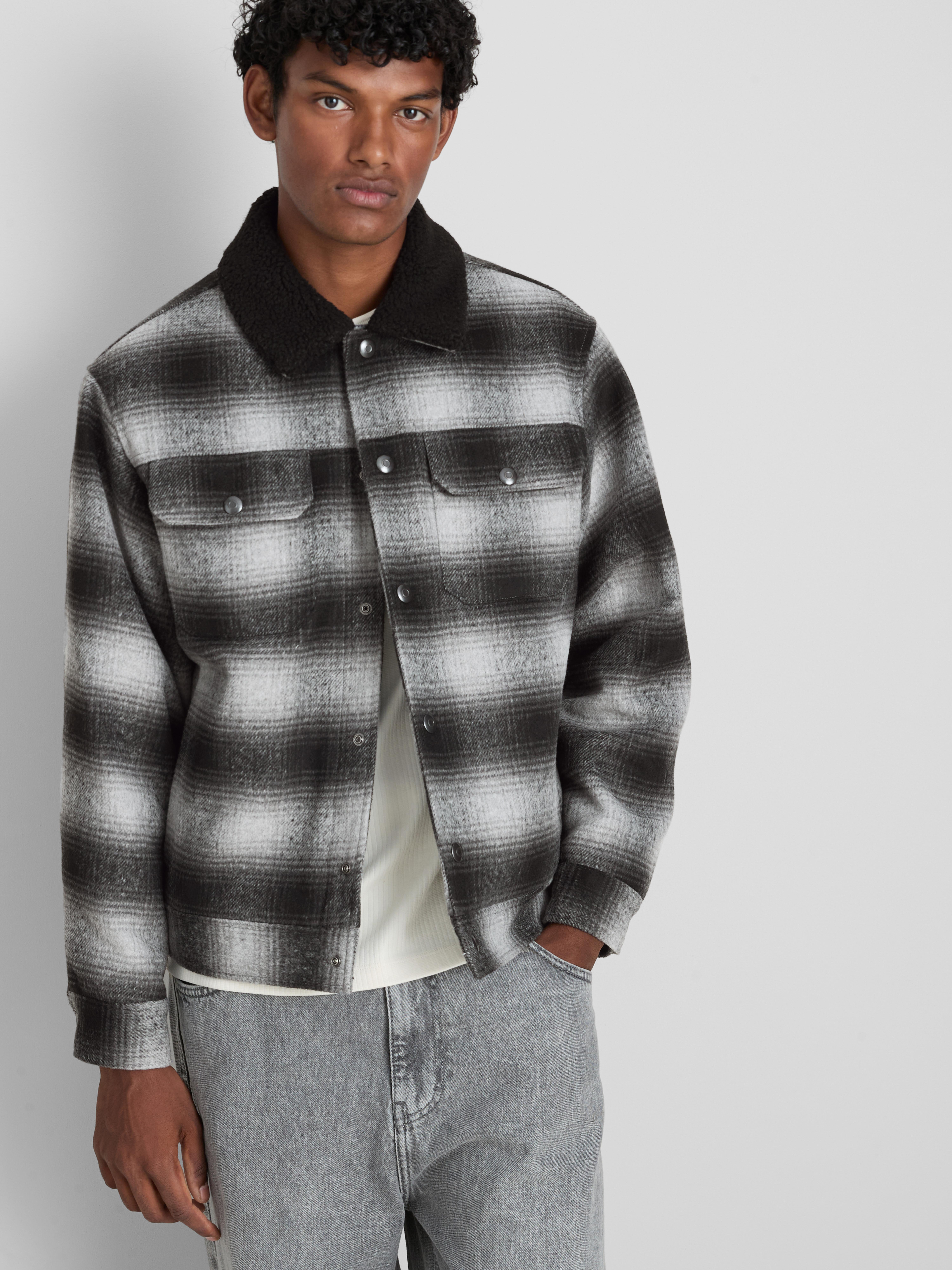 Sherpa Collar Check Trucker Jacket