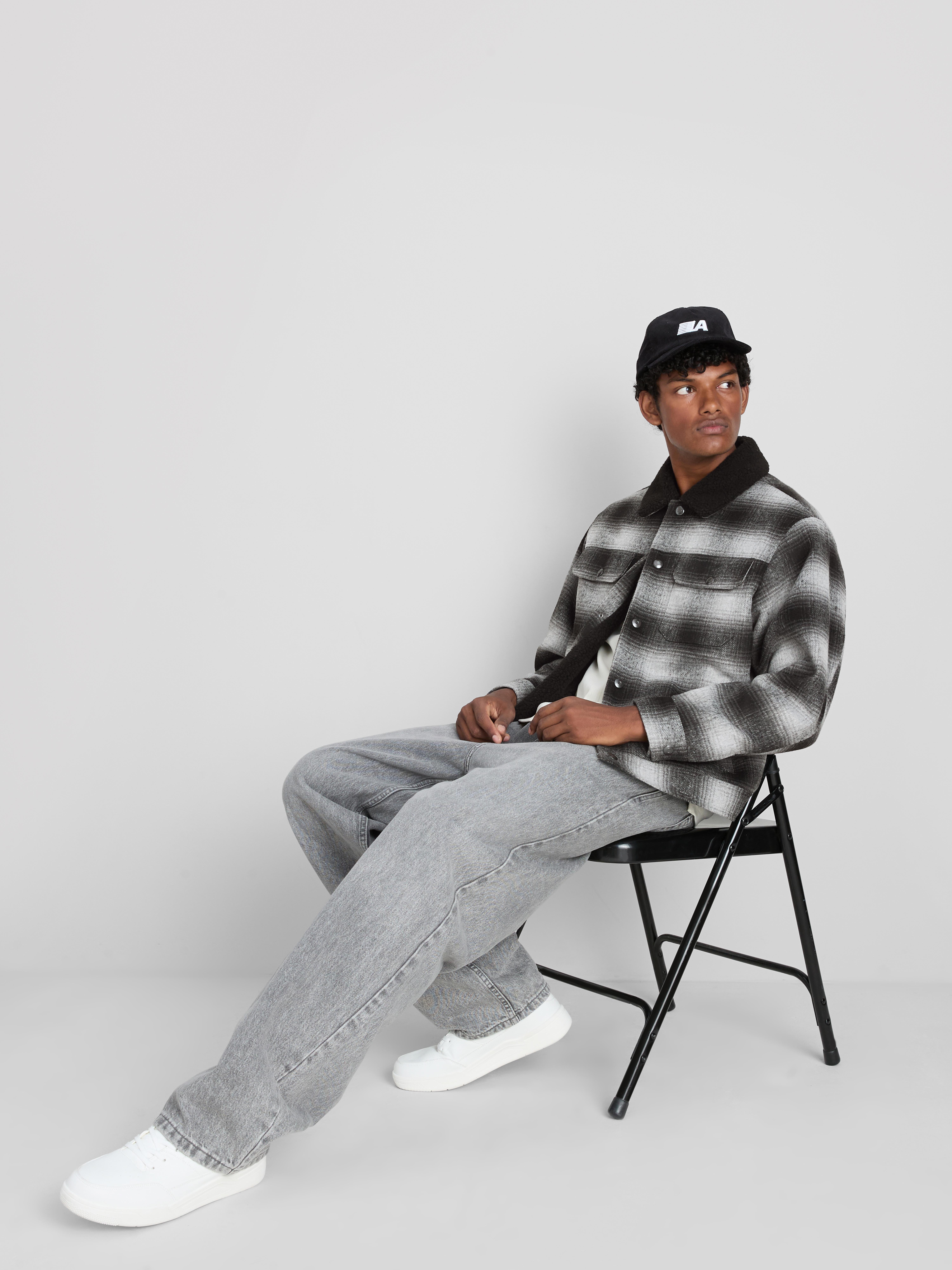 Sherpa Collar Check Trucker Jacket