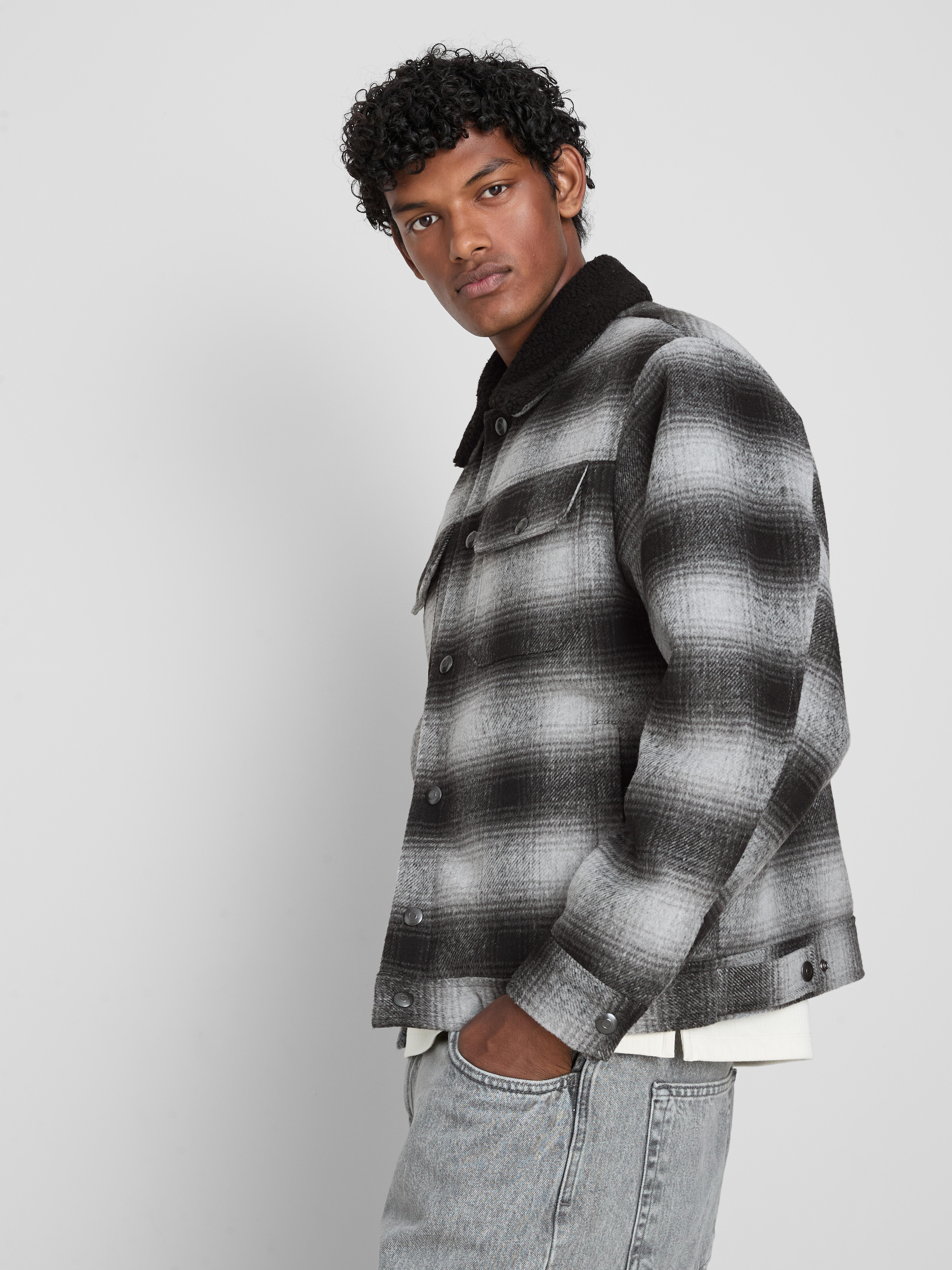 Sherpa Collar Check Trucker Jacket