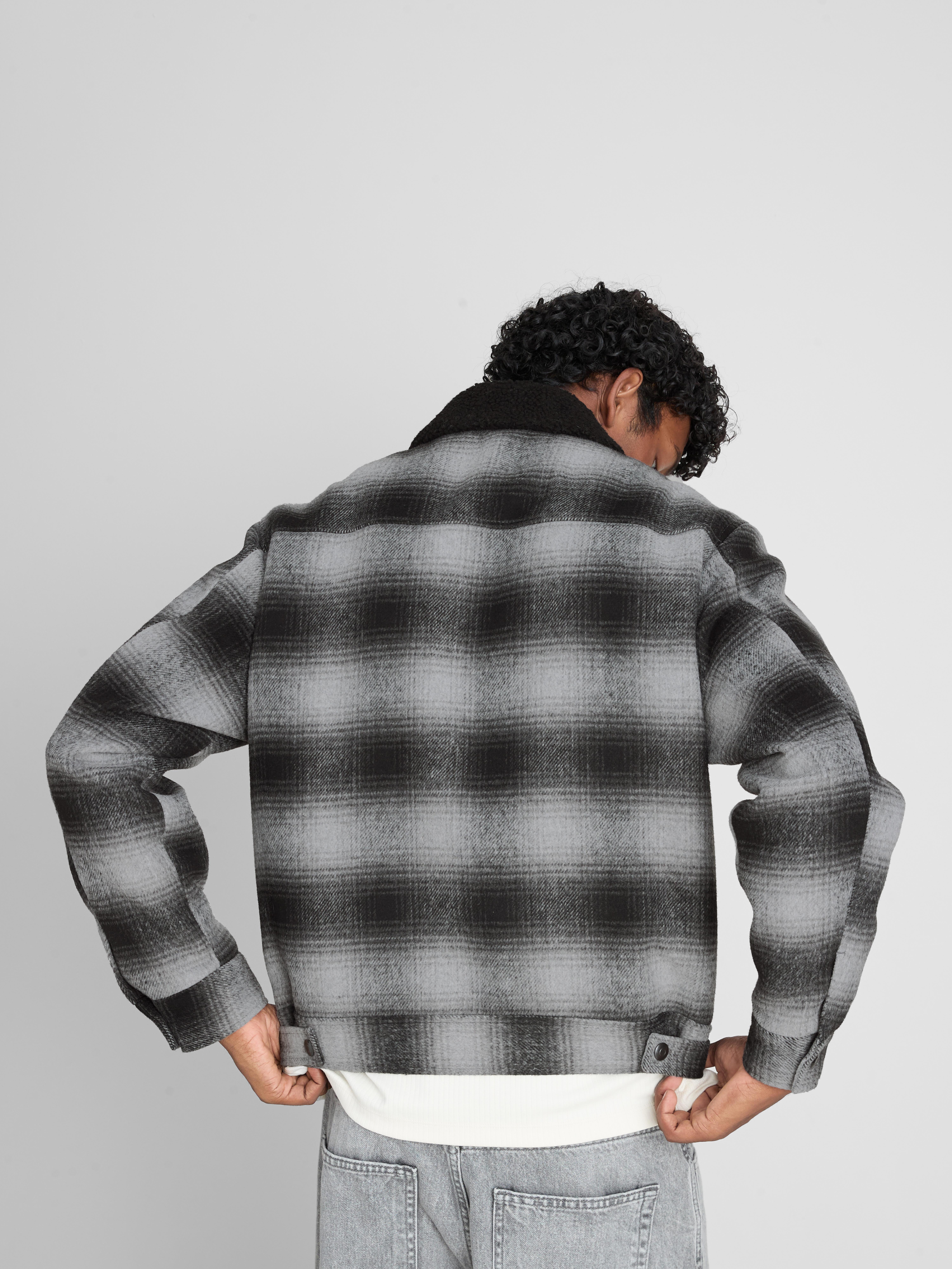 Sherpa Collar Check Trucker Jacket