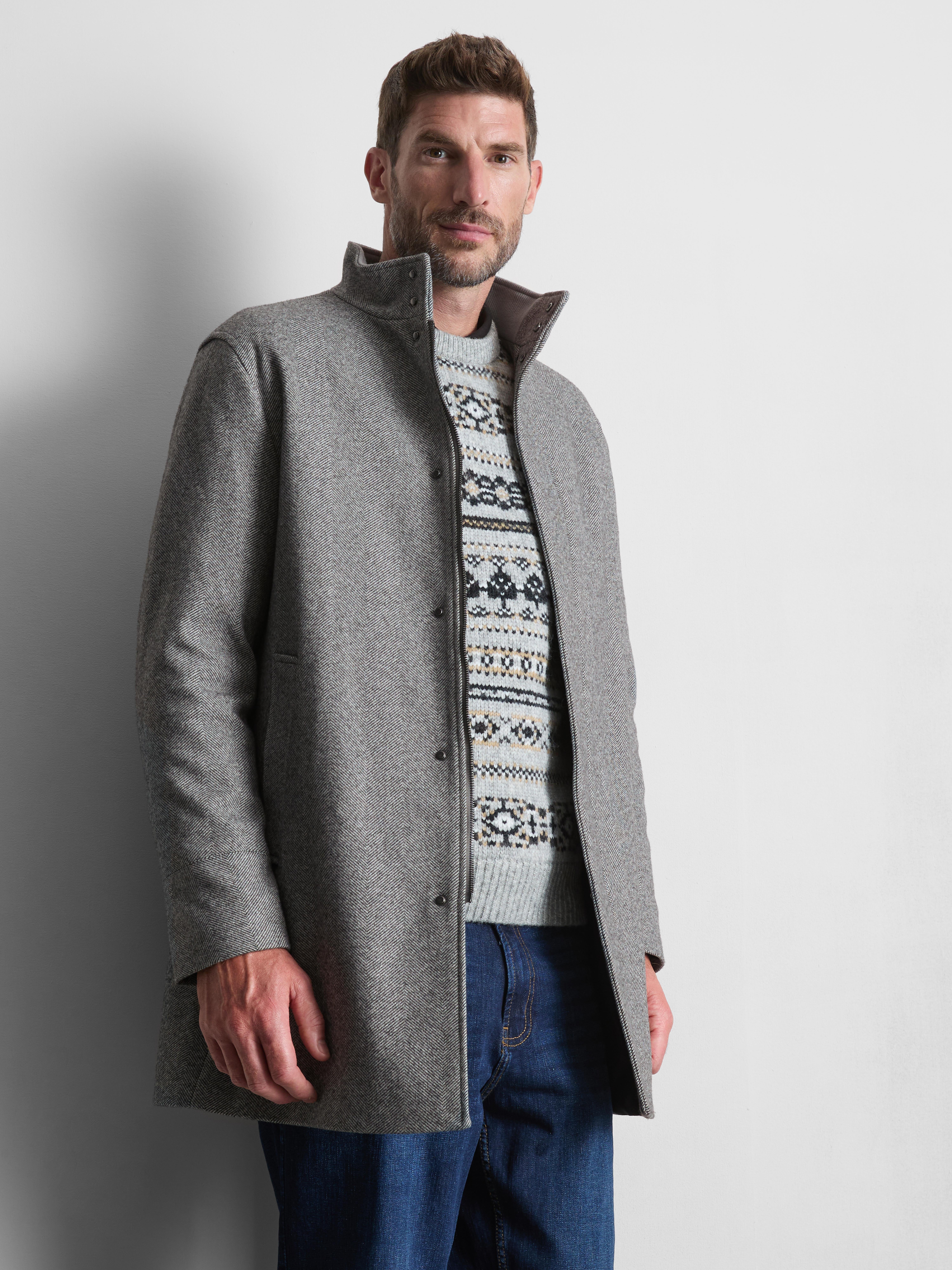 Herringbone Longline Coat