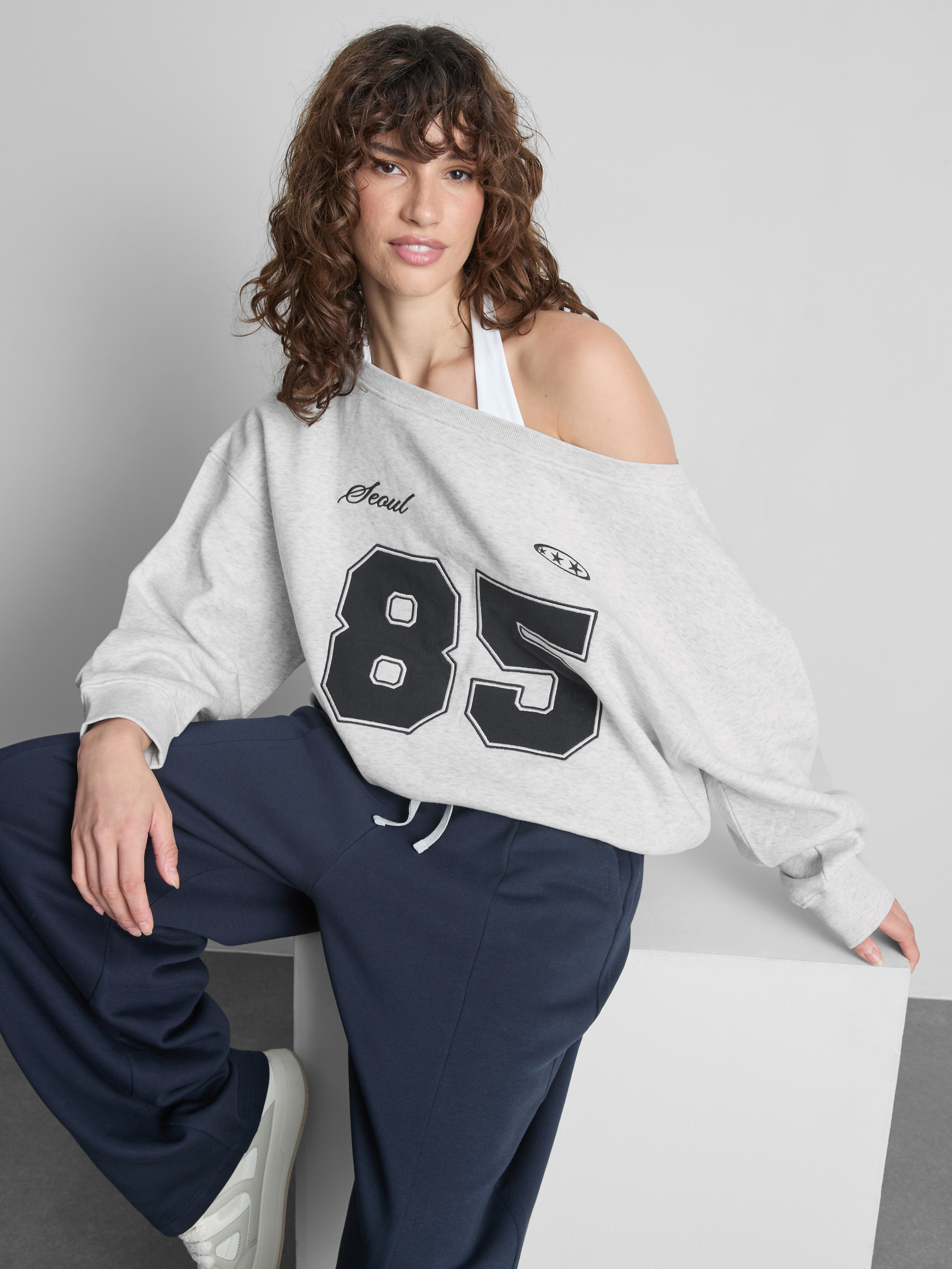 The Primark Scene | Varsity Off-The-Shoulder Sweatshirt