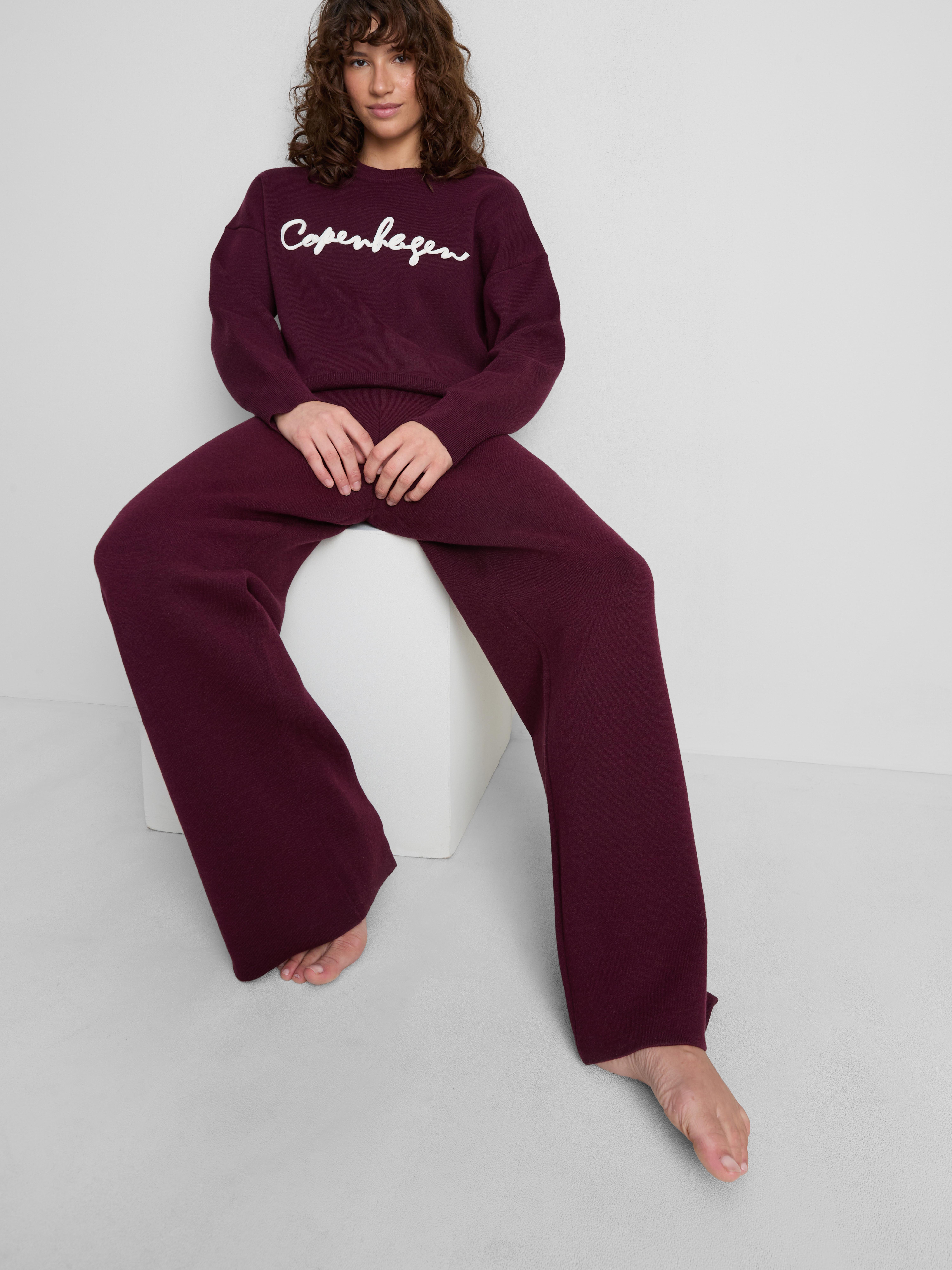 Compact Knit Wide Leg Leggings