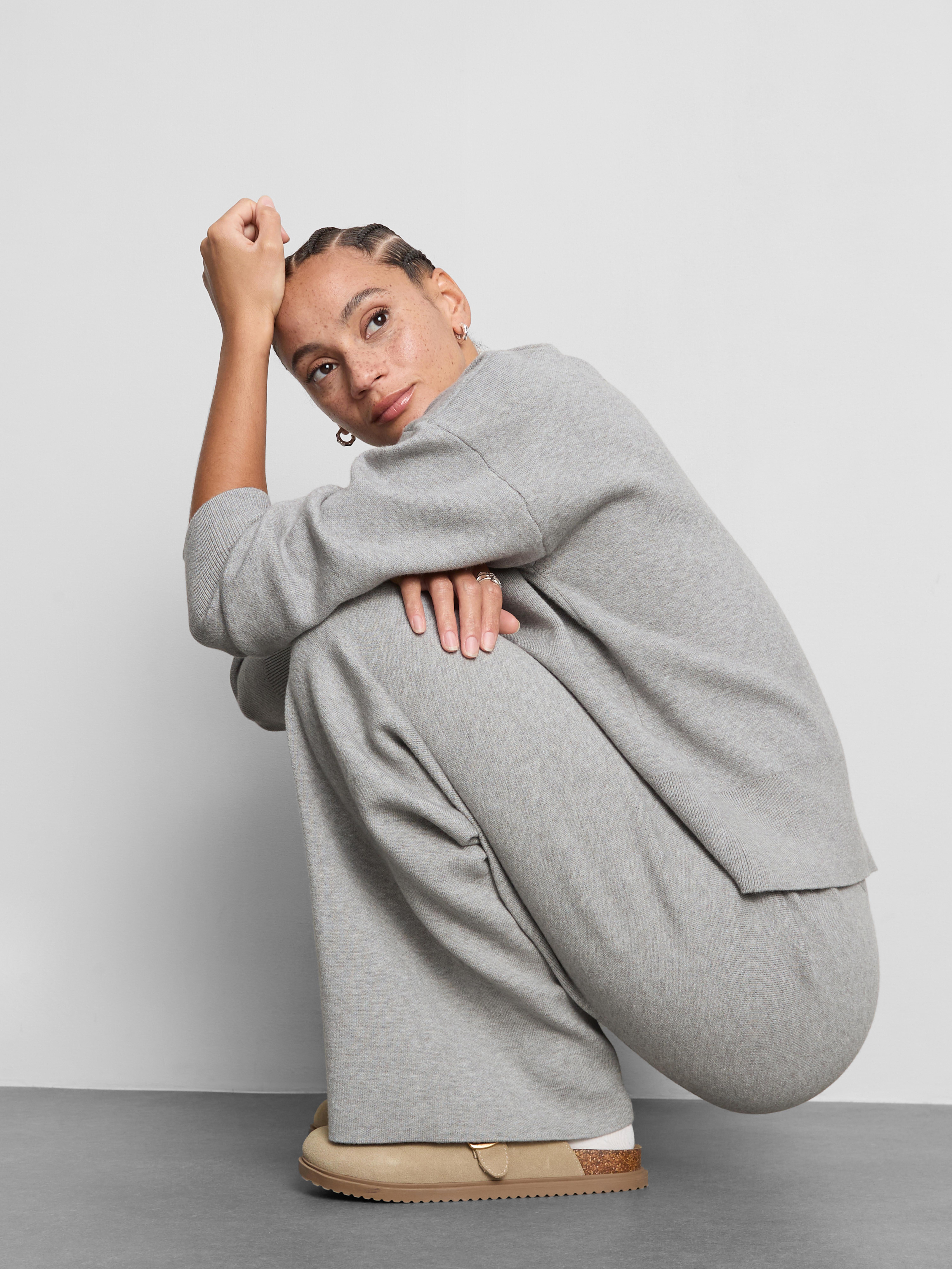 Compact Knit Wide Leg Leggings