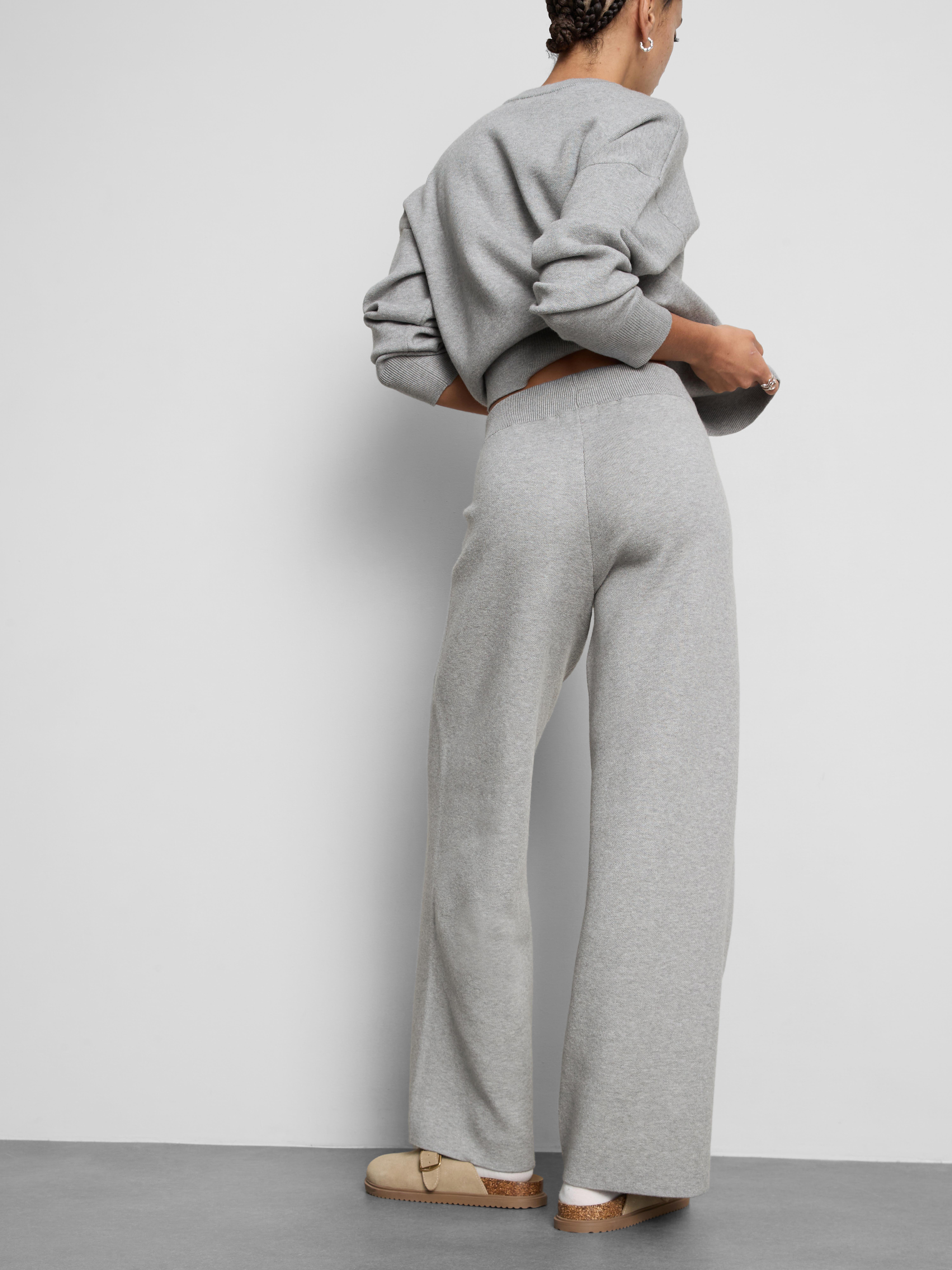 Compact Knit Wide Leg Leggings