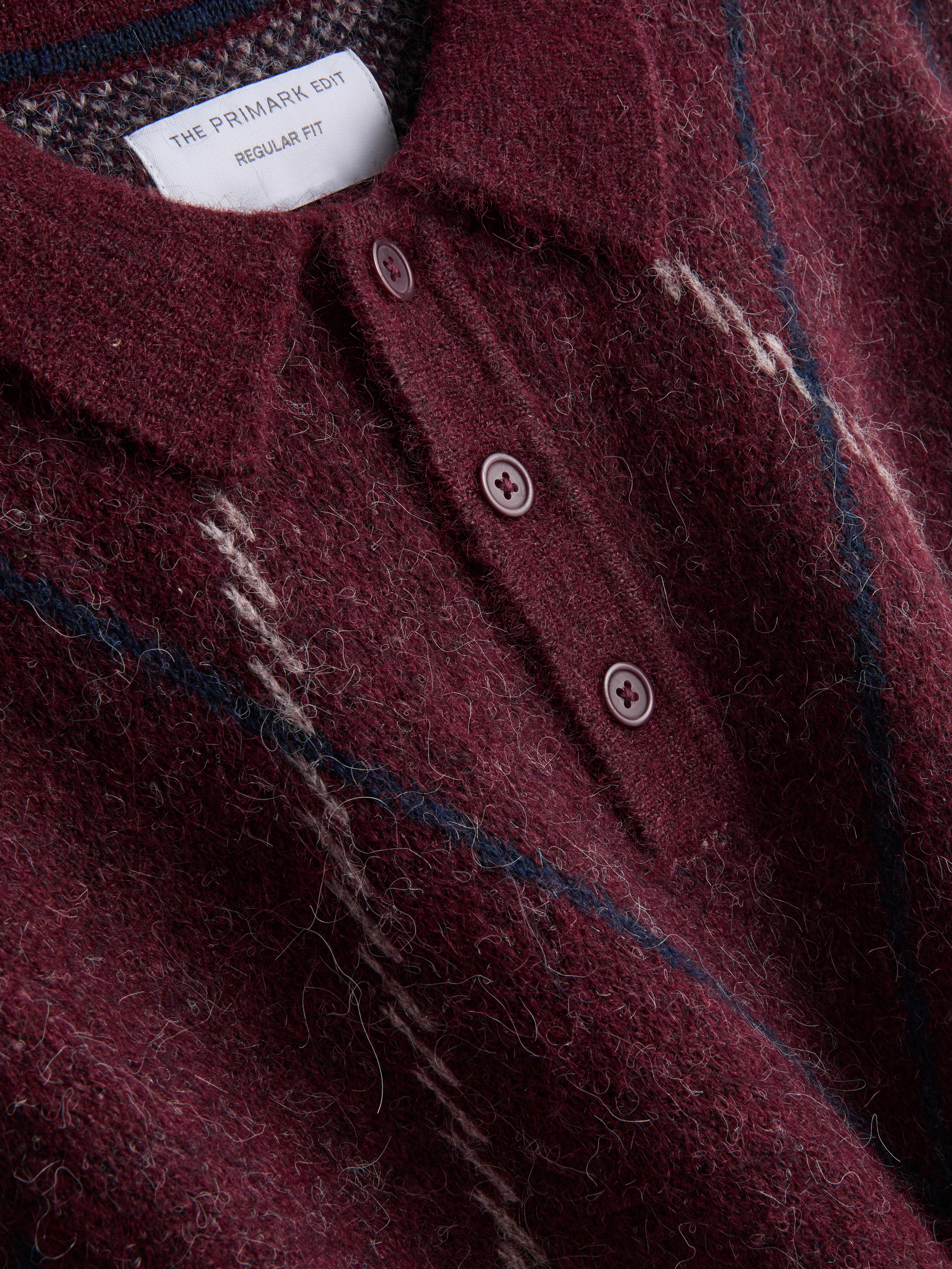 The Edit Argyle Knit Polo Sweater
