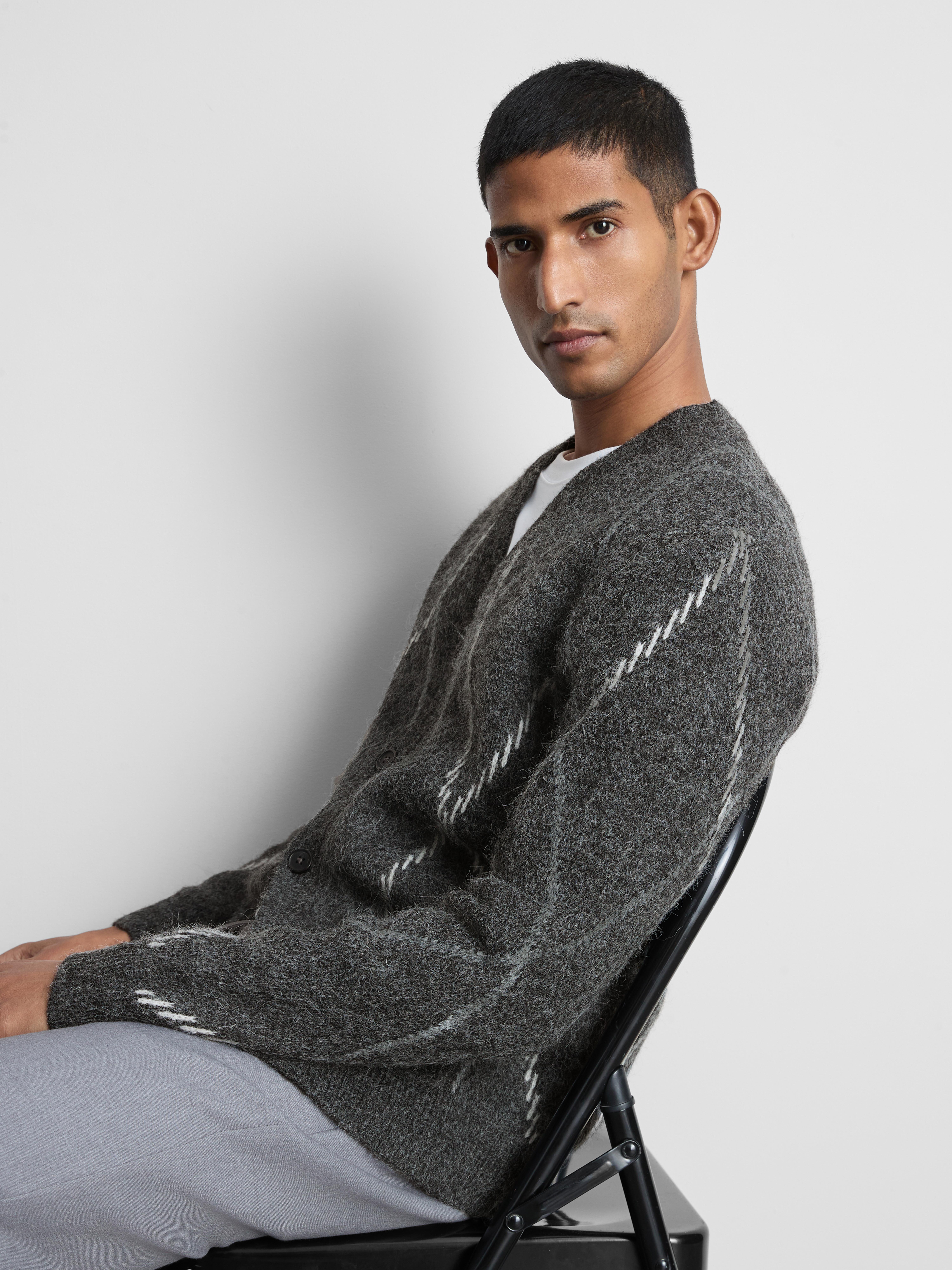 Men's Gray The Edit Argyle Knit Cardigan | Primark