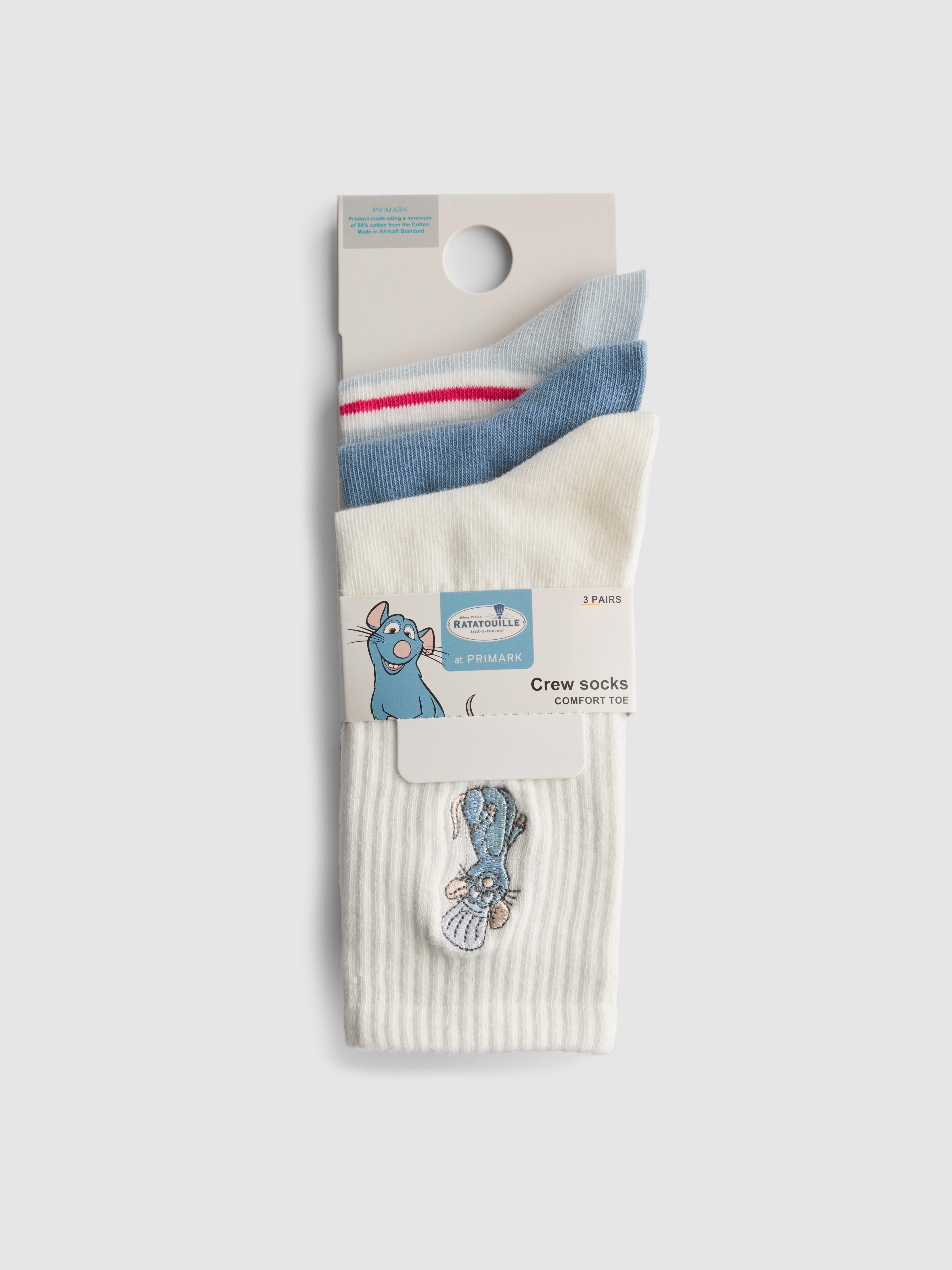 „Disney Ratatouille“ Crew-Socken aus Baumwollmischung, 3er-Pack