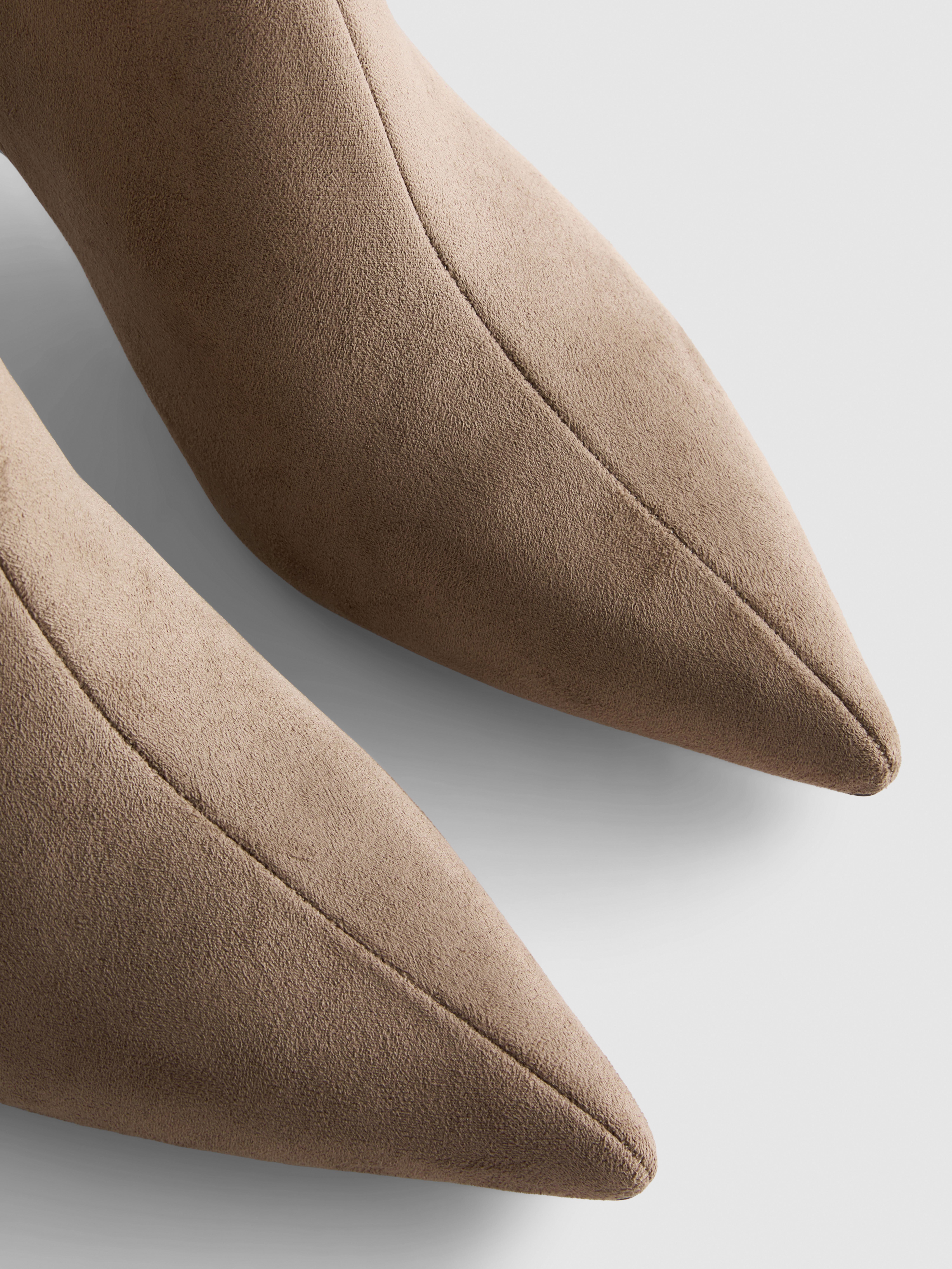 Faux Suede Pointed Kitten Heel Ankle Boots