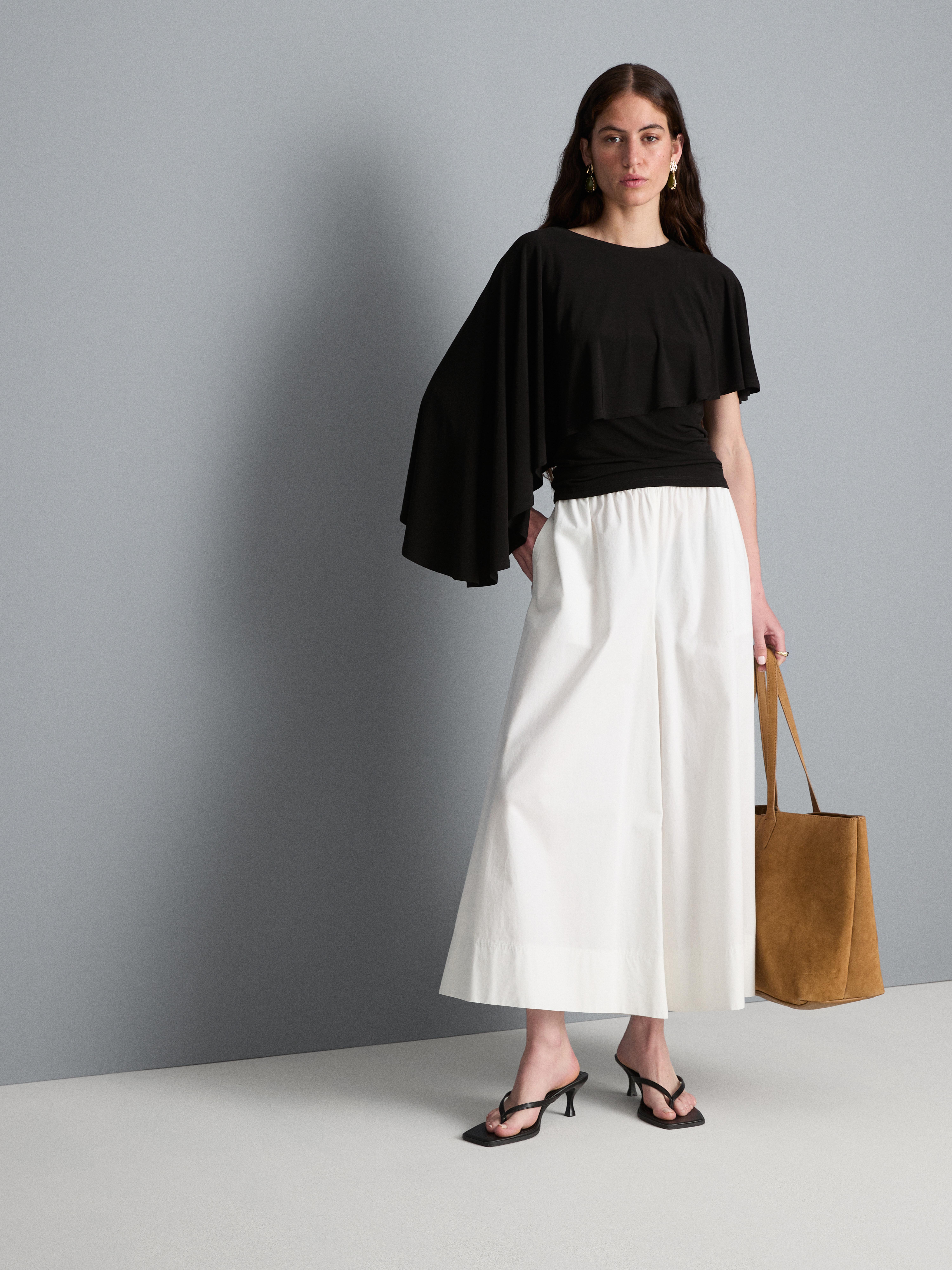 Asymmetric Jersey Cape Top