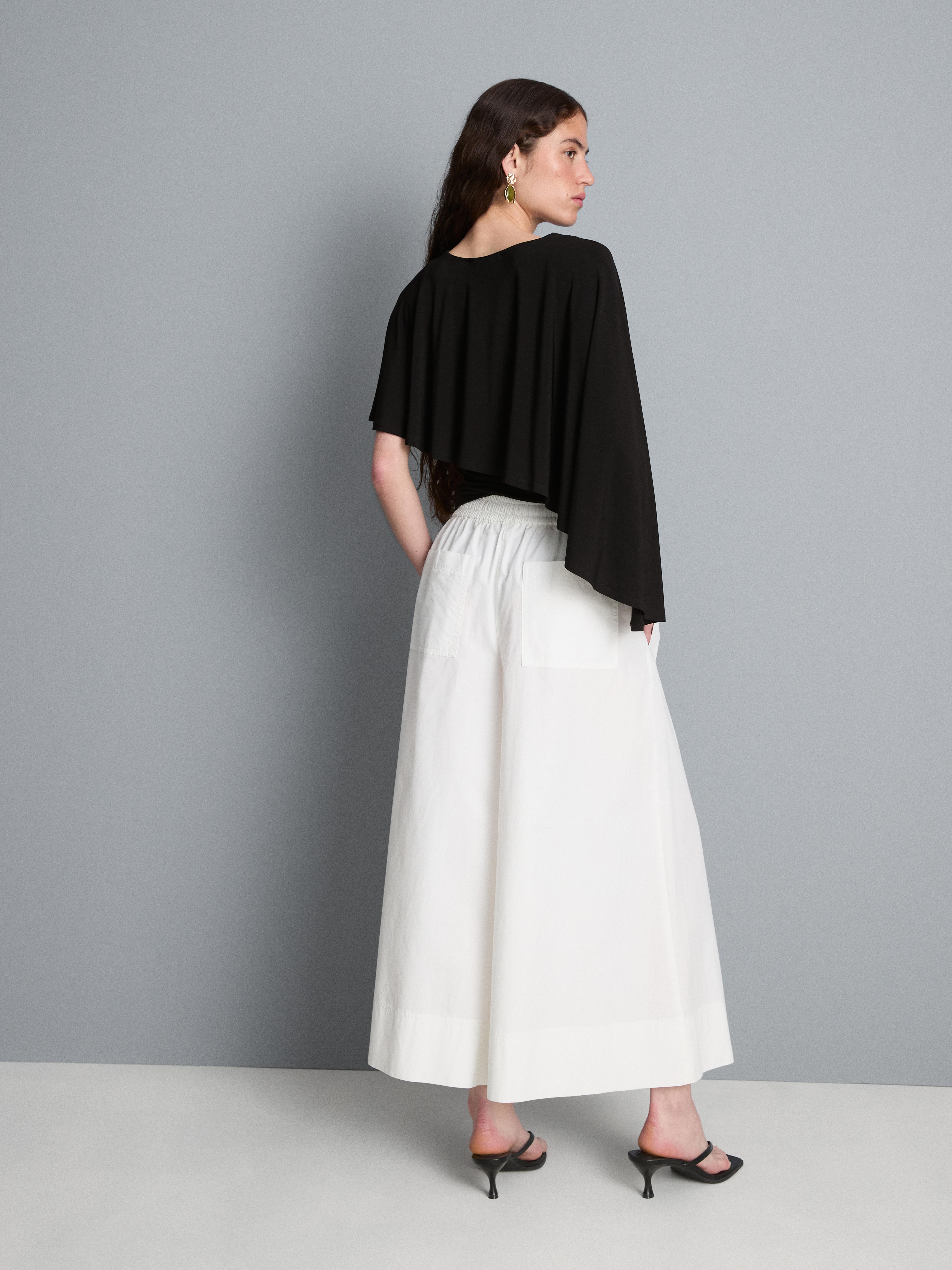 Asymmetric Jersey Cape Top