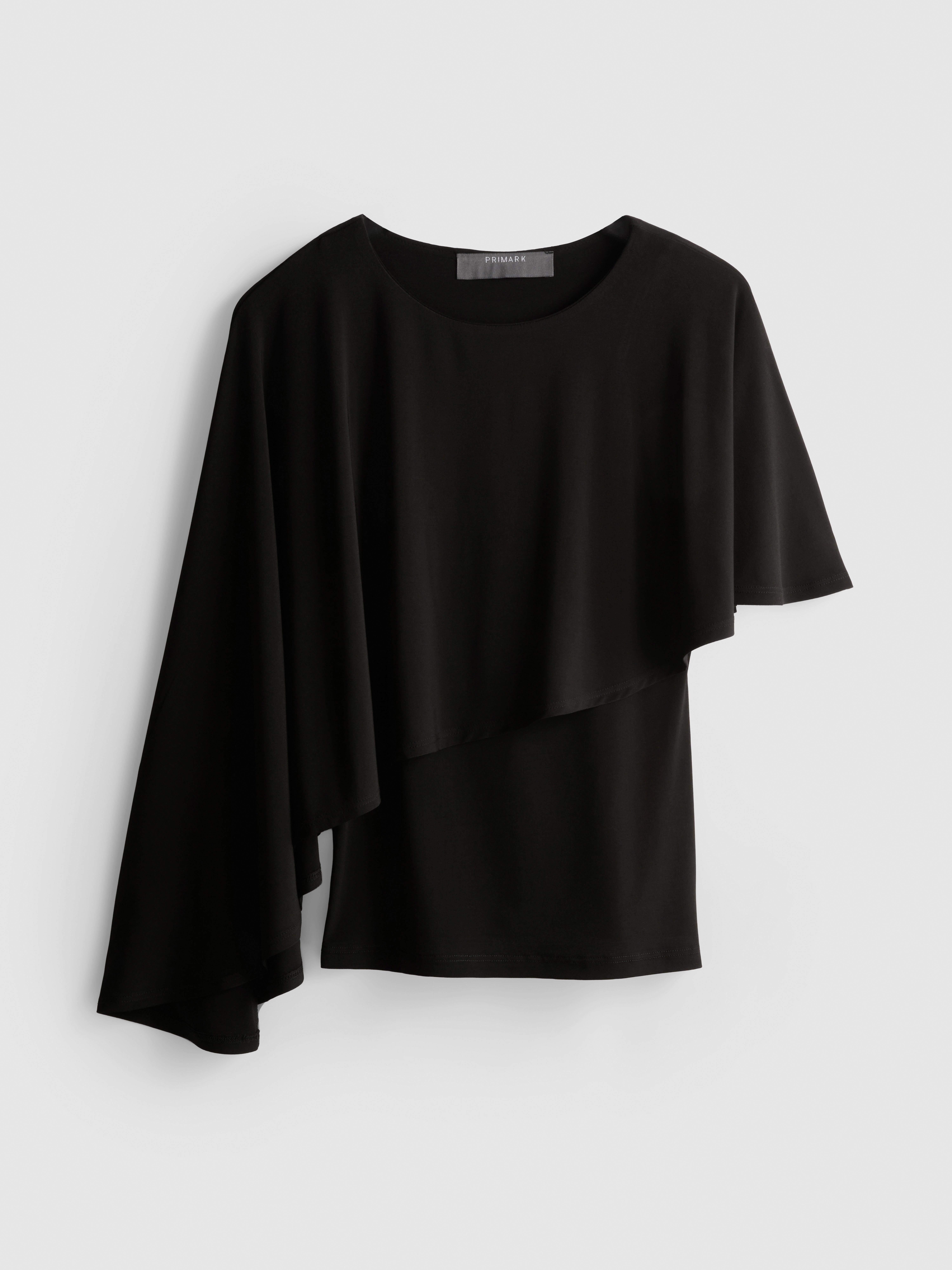 Asymmetric Jersey Cape Top