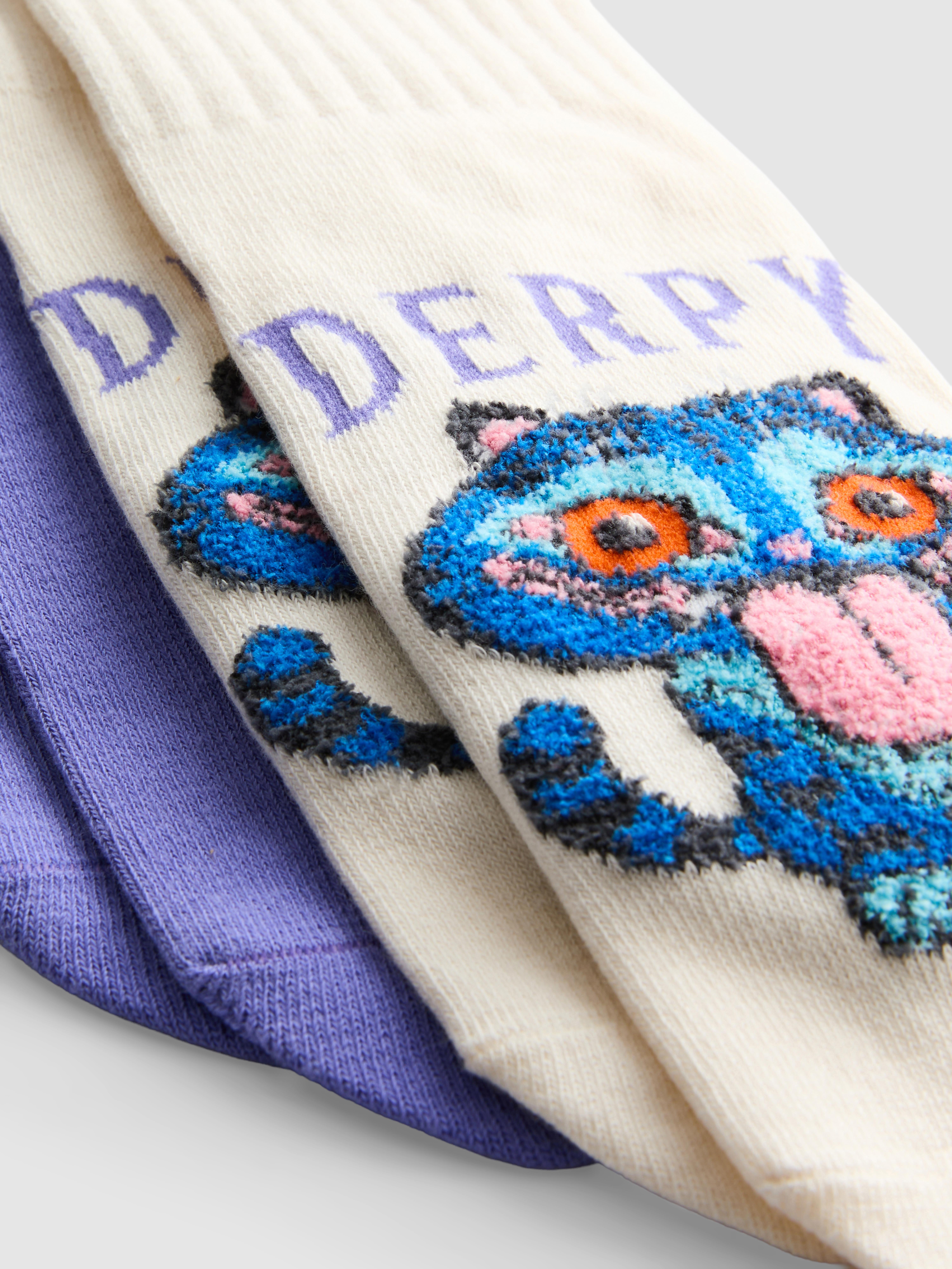 2pk Cotton Rich Derpy Character Socks