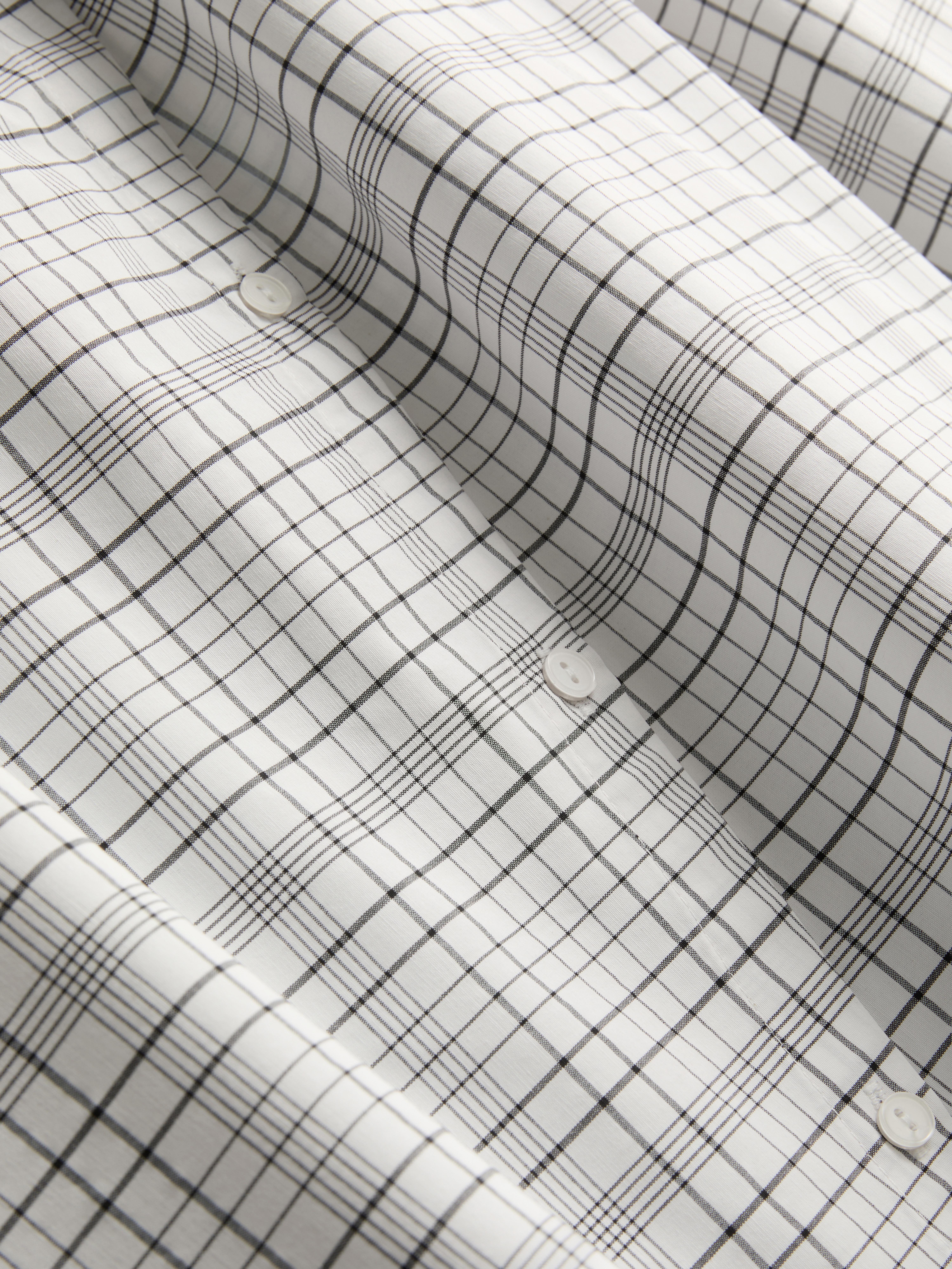 Cotton Rich Check High Neck Blouse