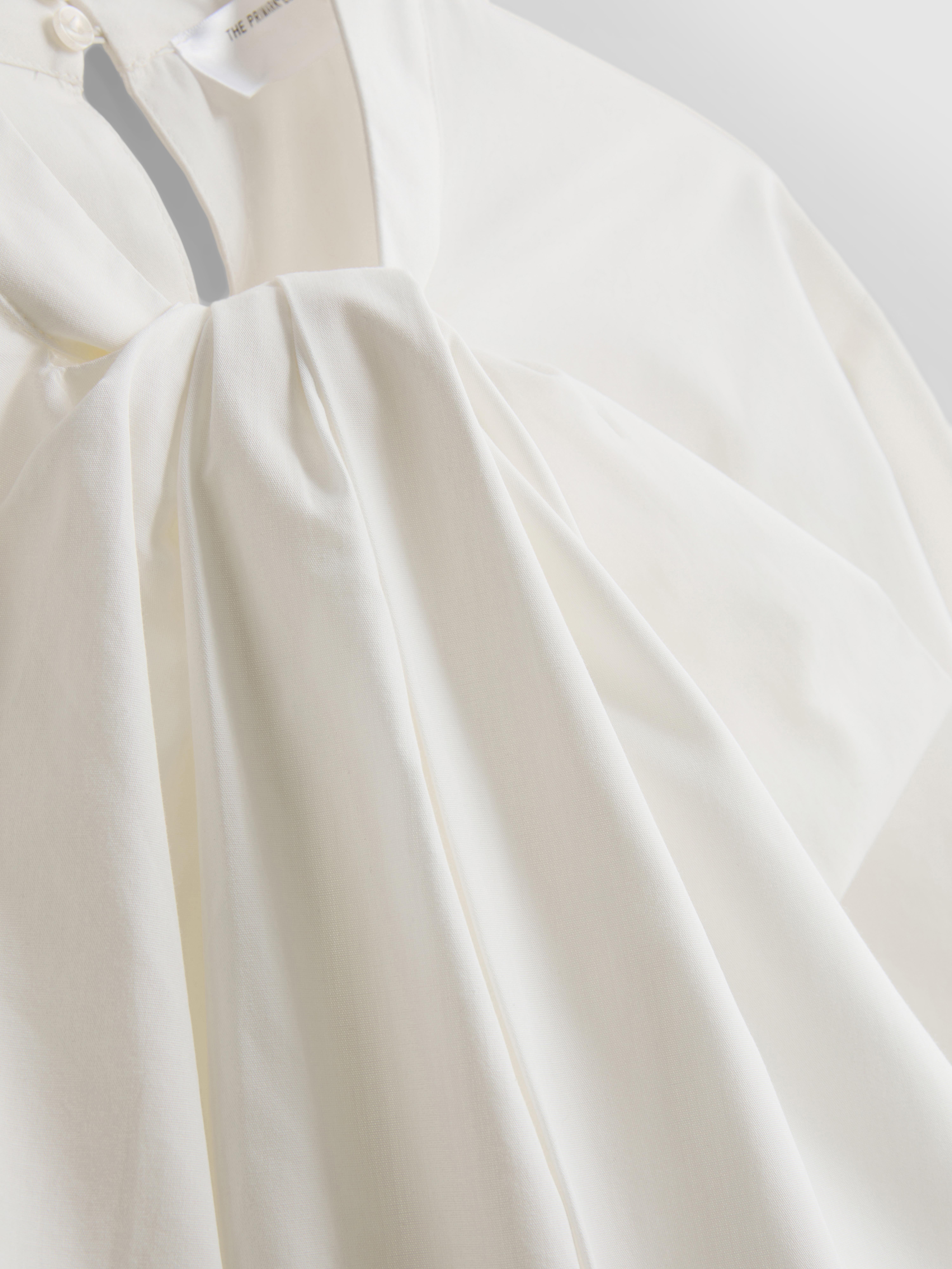 The Edit Cotton Tie Neck Blouse