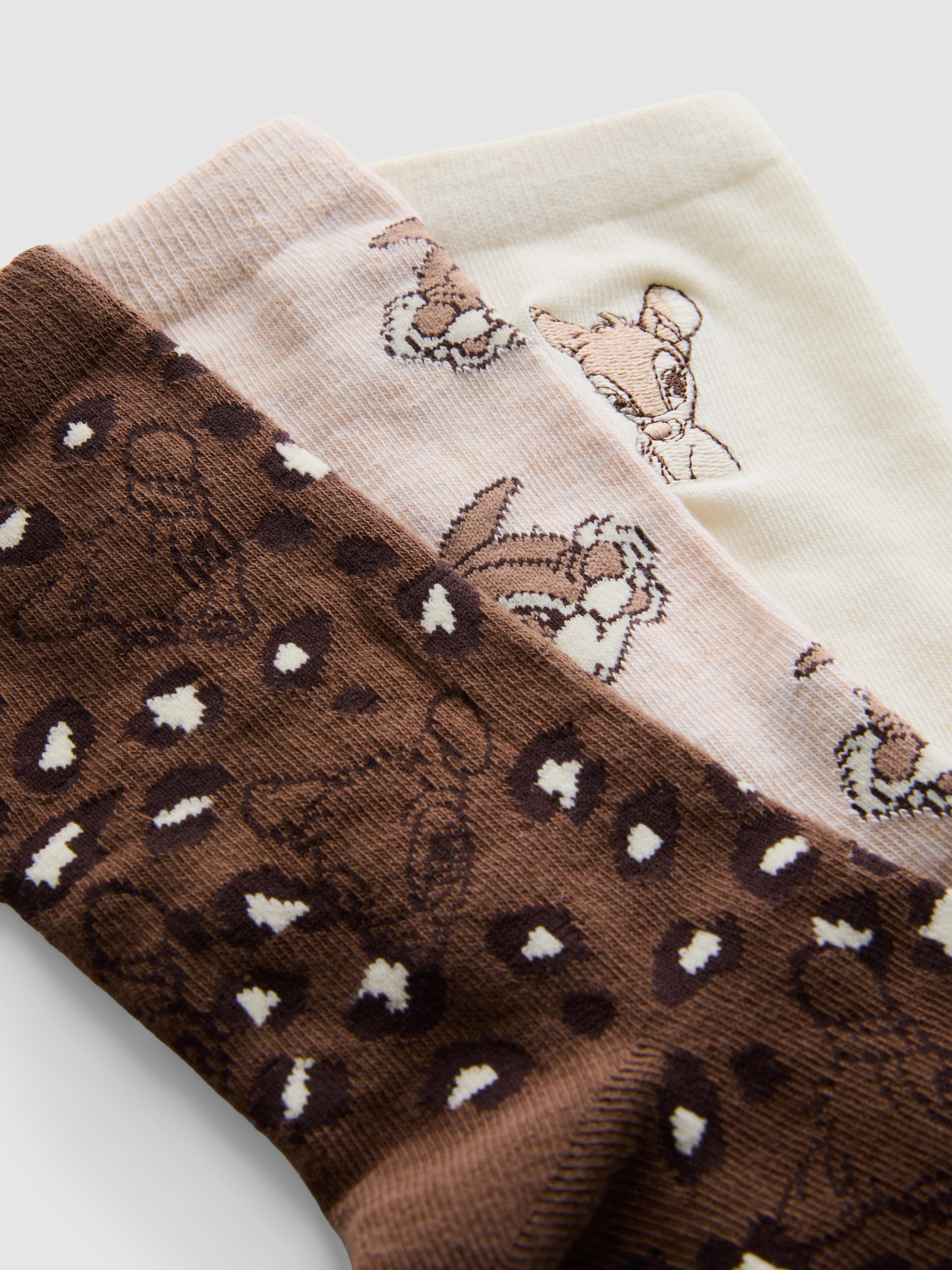 3pk Disney's Bambi Cotton Blend Crew Socks