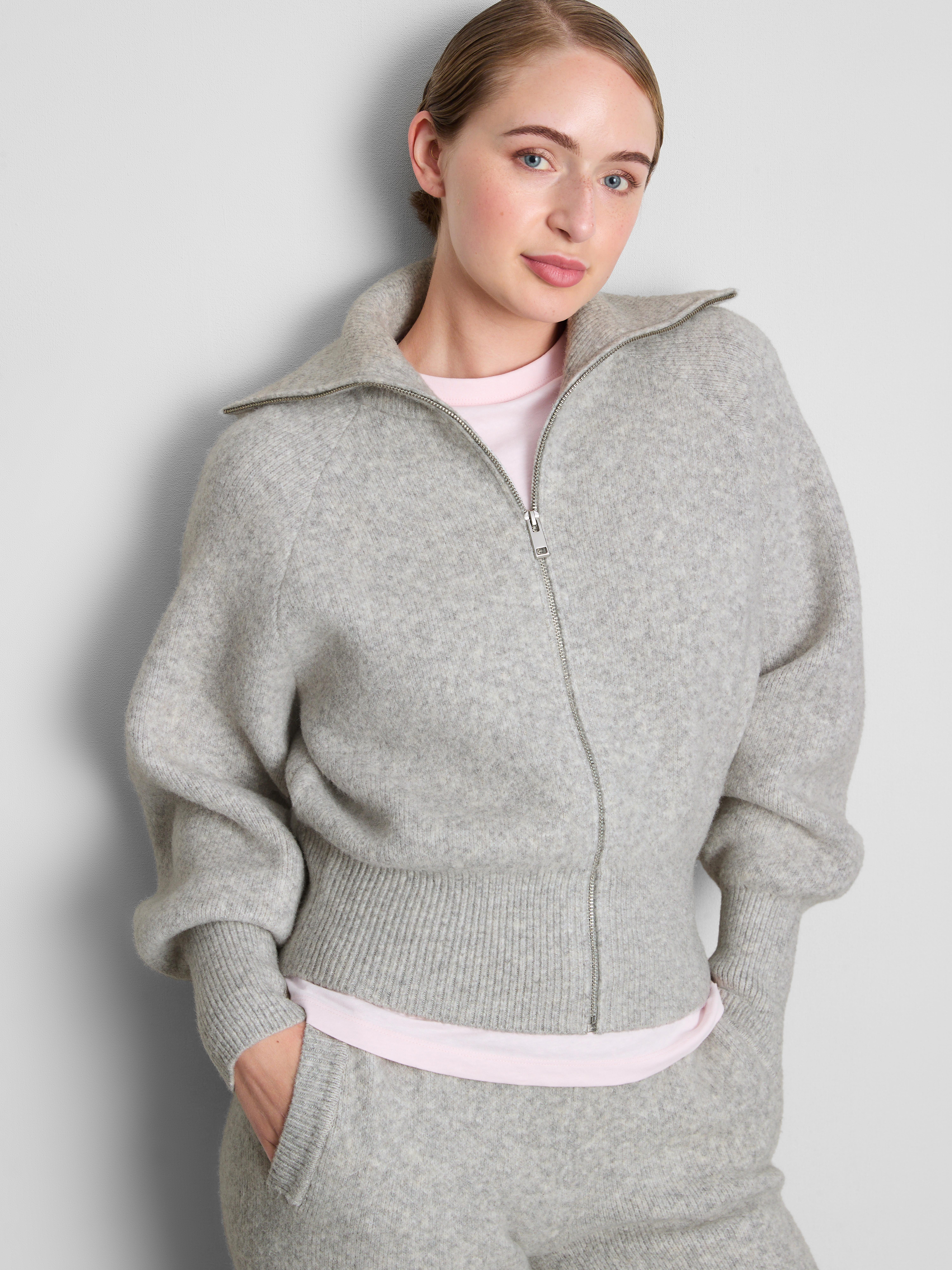Essential Knitted Zip-Up Cardigan